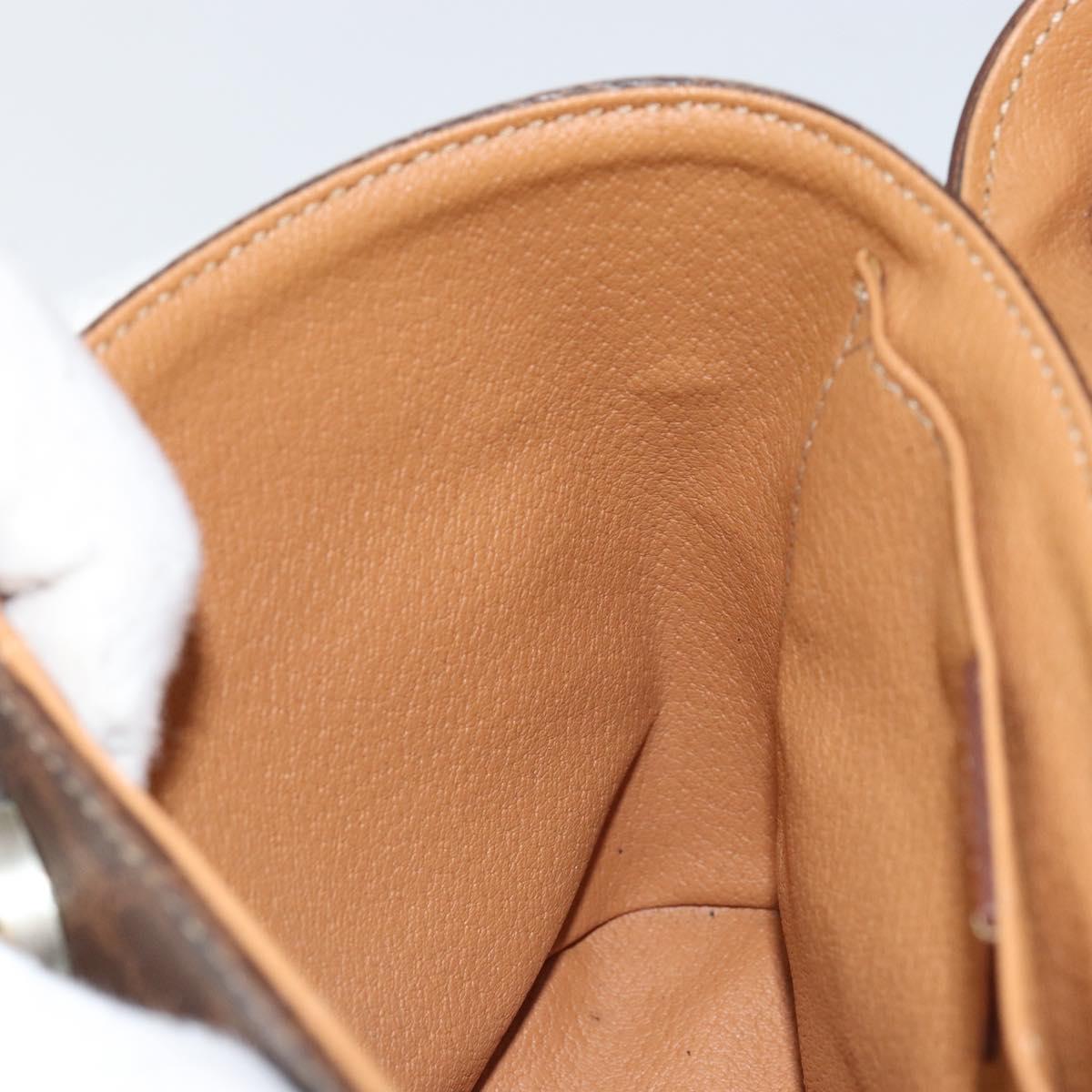 CELINE Macadam Canvas Hand Bag PVC Leather Brown Gold Auth 153900