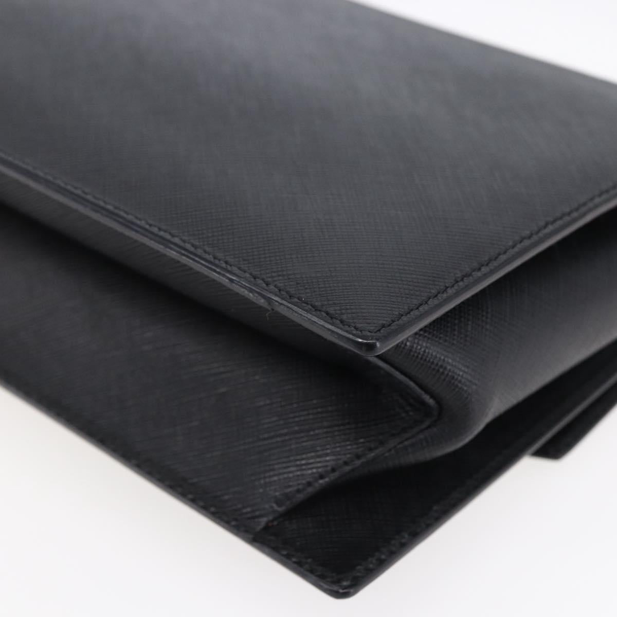 Salvatore Ferragamo Gancini Shoulder Bag Leather Black Silver Auth 153903