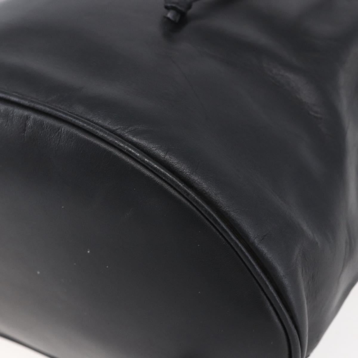 Salvatore Ferragamo Gancini Backpack Leather Black Gold Auth 153904