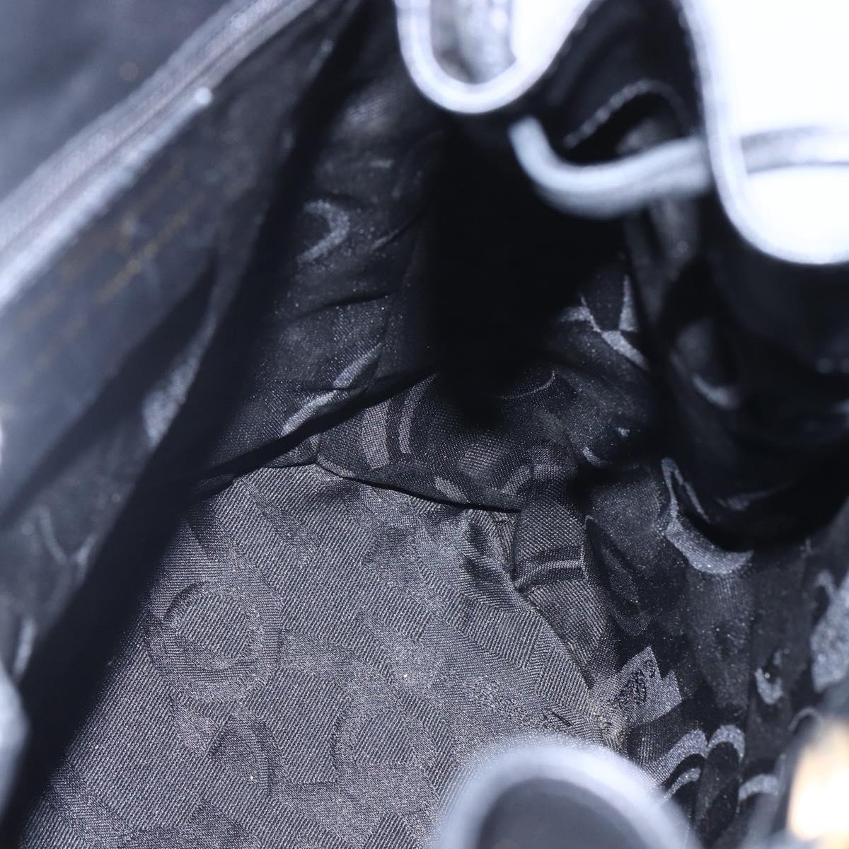 Salvatore Ferragamo Gancini Backpack Leather Black Gold Auth 153904