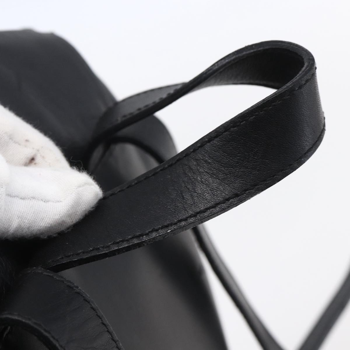 Salvatore Ferragamo Gancini Backpack Leather Black Gold Auth 153904