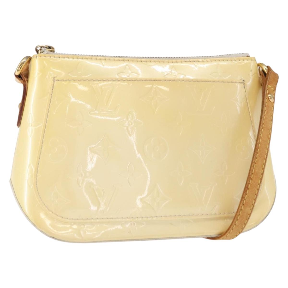 LOUIS VUITTON Monogram Vernis Minna Street Shoulder Bag Perle M91509 Auth 153907