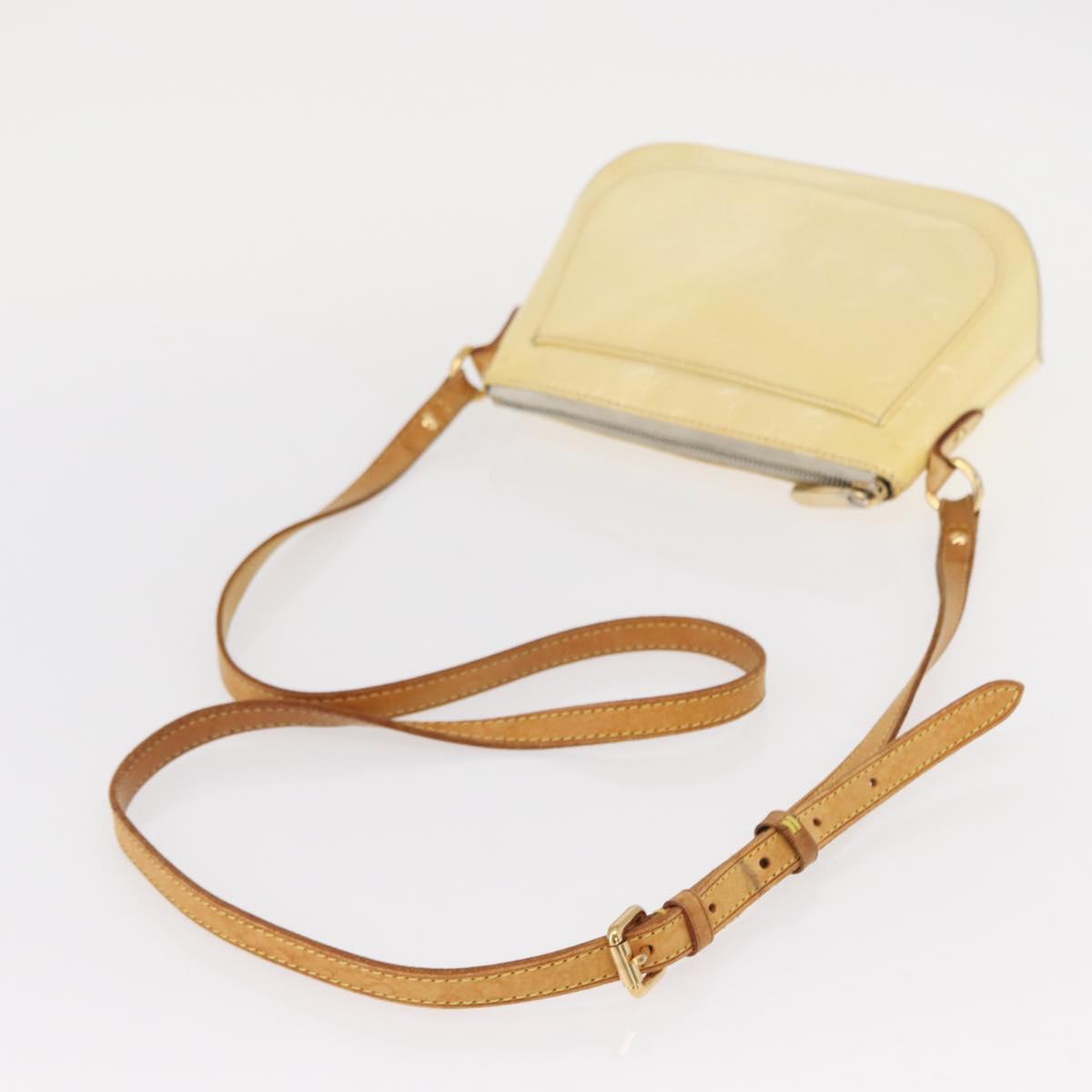 LOUIS VUITTON Monogram Vernis Minna Street Shoulder Bag Perle M91509 Auth 153907