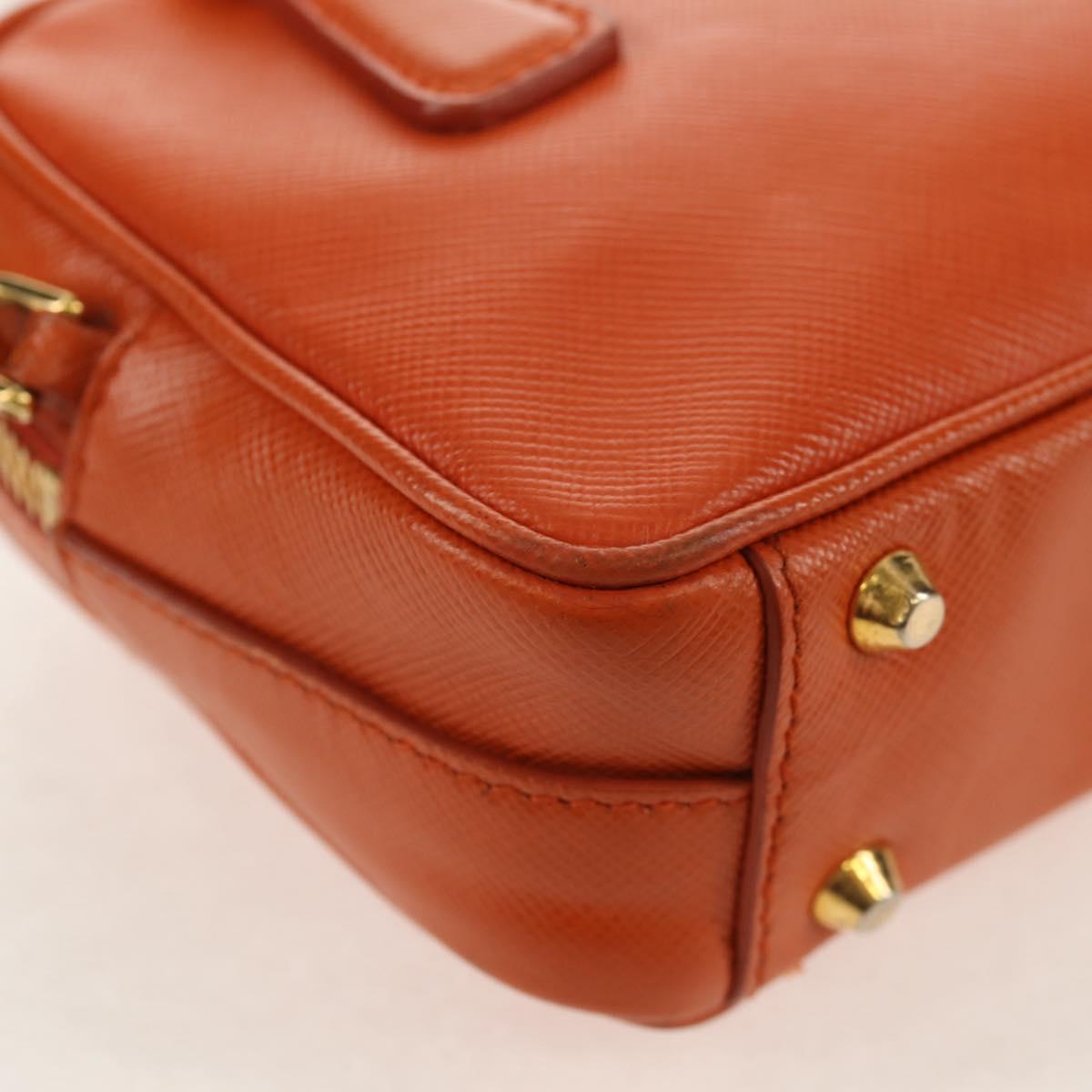 PRADA Galleria Hand Bag Safiano leather 2way Orange Gold Auth 153909V