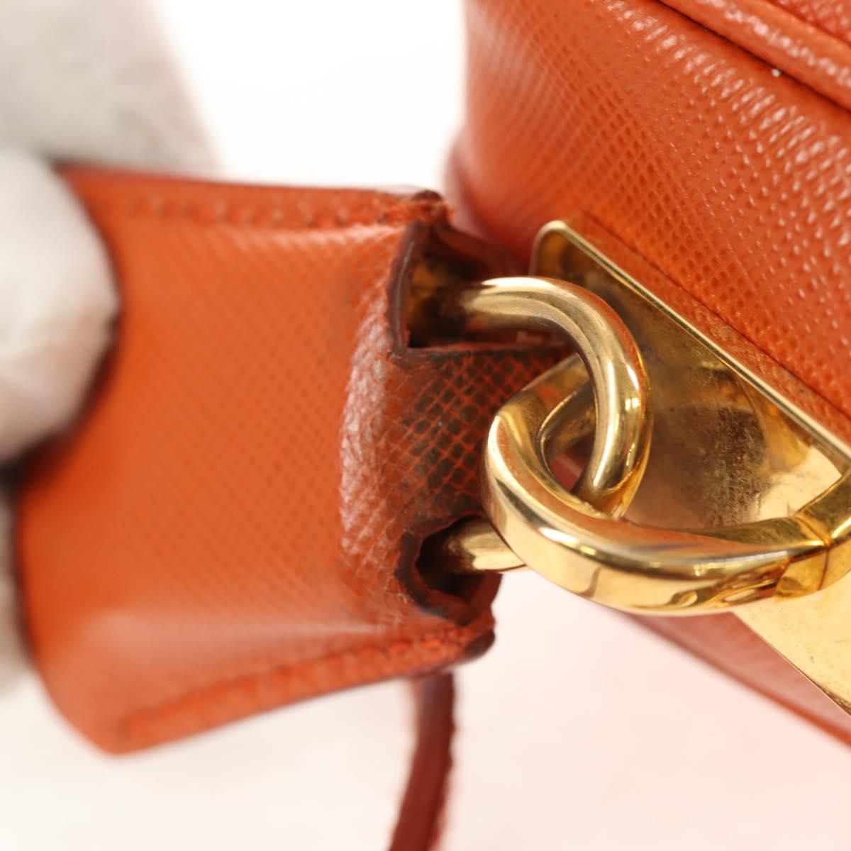 PRADA Galleria Hand Bag Safiano leather 2way Orange Gold Auth 153909V