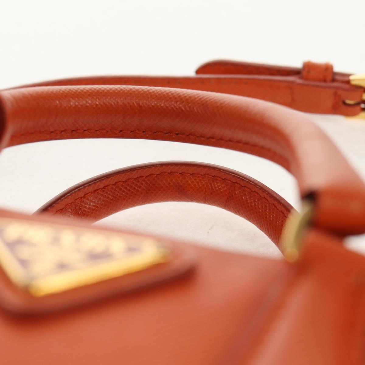 PRADA Galleria Hand Bag Safiano leather 2way Orange Gold Auth 153909V