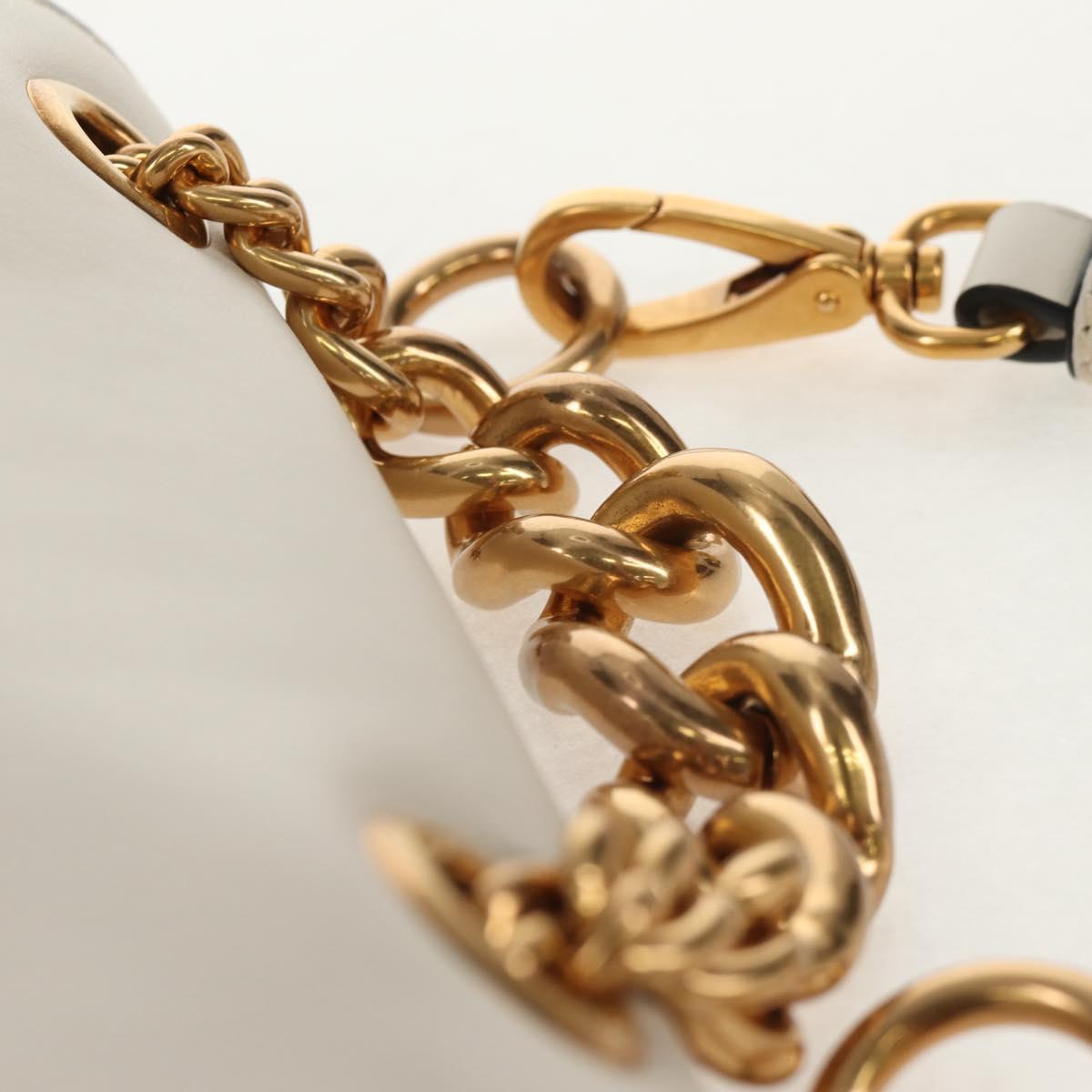 Miu Miu Dahlia Hand Bag Leather 2way White Gold Auth 153911V