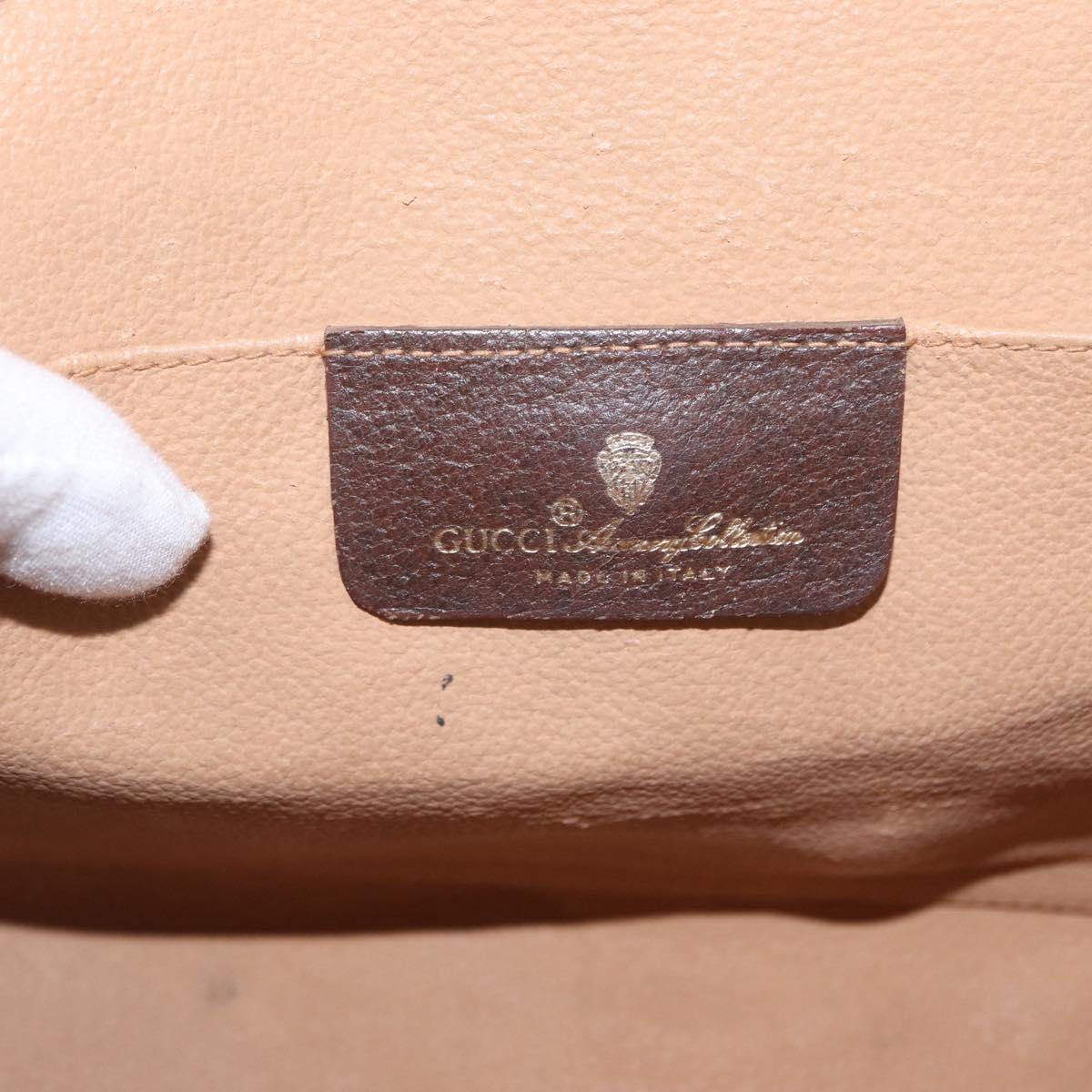 GUCCI GG Supreme Web Sherry Line Bag PVC Beige Gold 156 01 030 Auth 153924