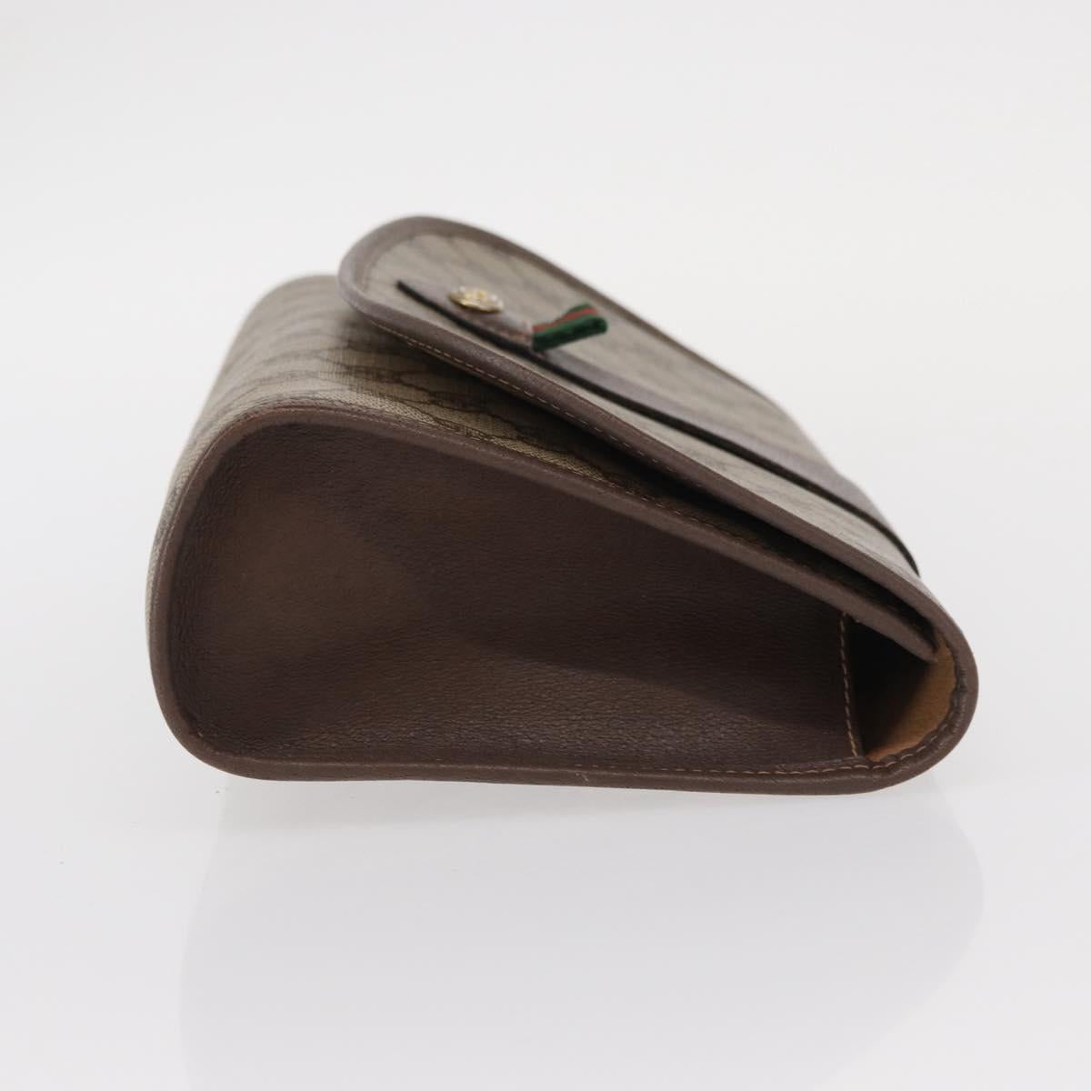 GUCCI GG Supreme Web Sherry Line Bag PVC Beige Gold 156 01 030 Auth 153924