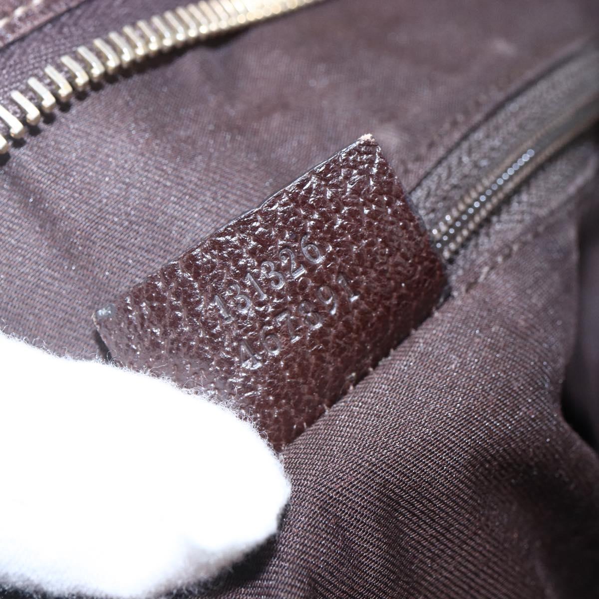 GUCCI GG Canvas Abbey Shoulder Bag Beige Gold 131326 Auth 153925