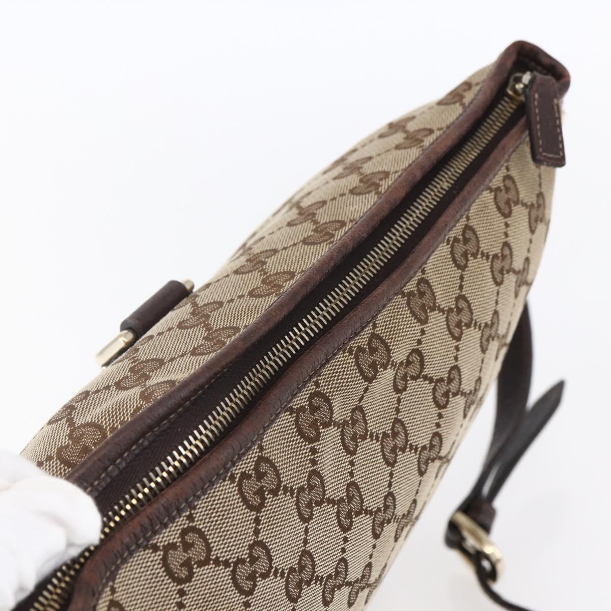GUCCI GG Canvas Abbey Shoulder Bag Beige Gold 131326 Auth 153925