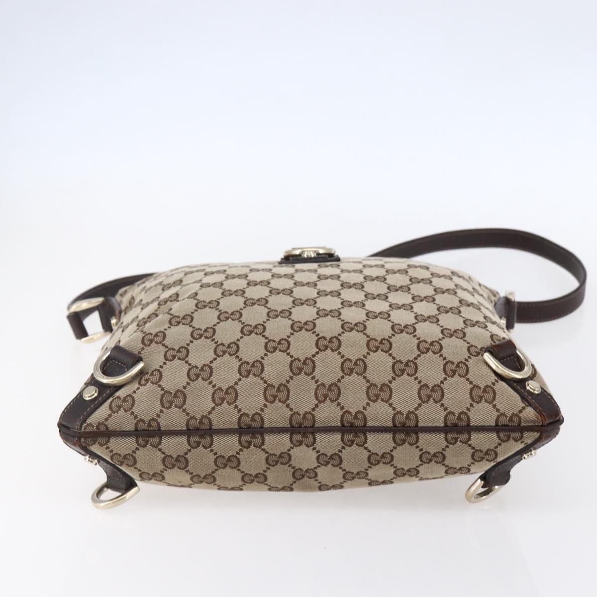 GUCCI GG Canvas Abbey Shoulder Bag Beige Gold 131326 Auth 153925