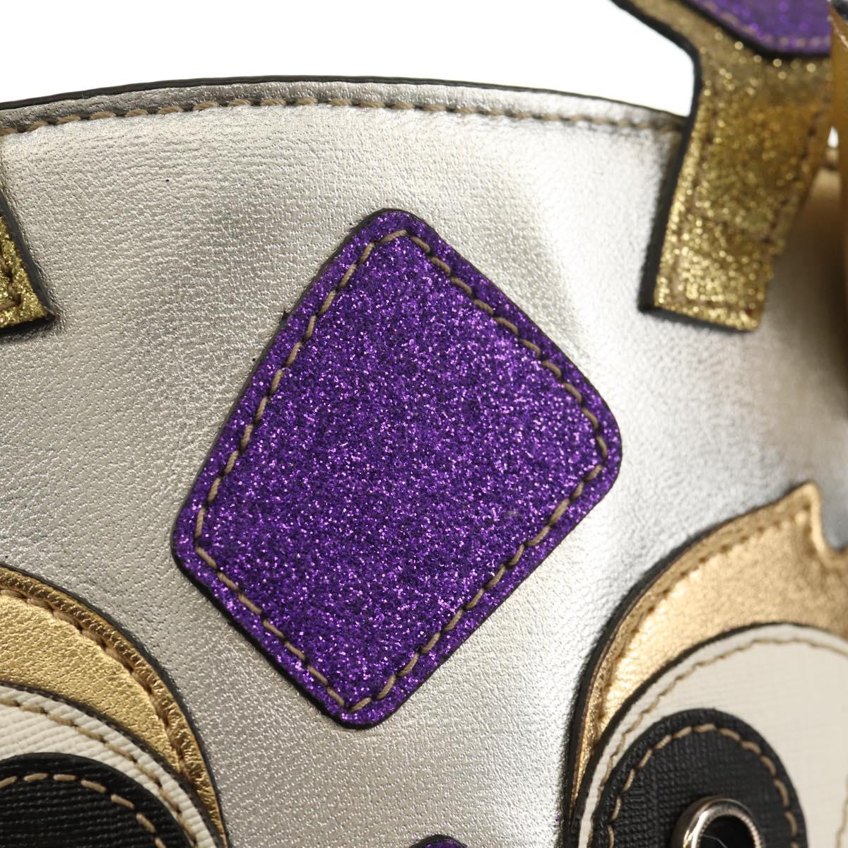 GUCCI Hand Bag Leather Silver Auth 153926SAM