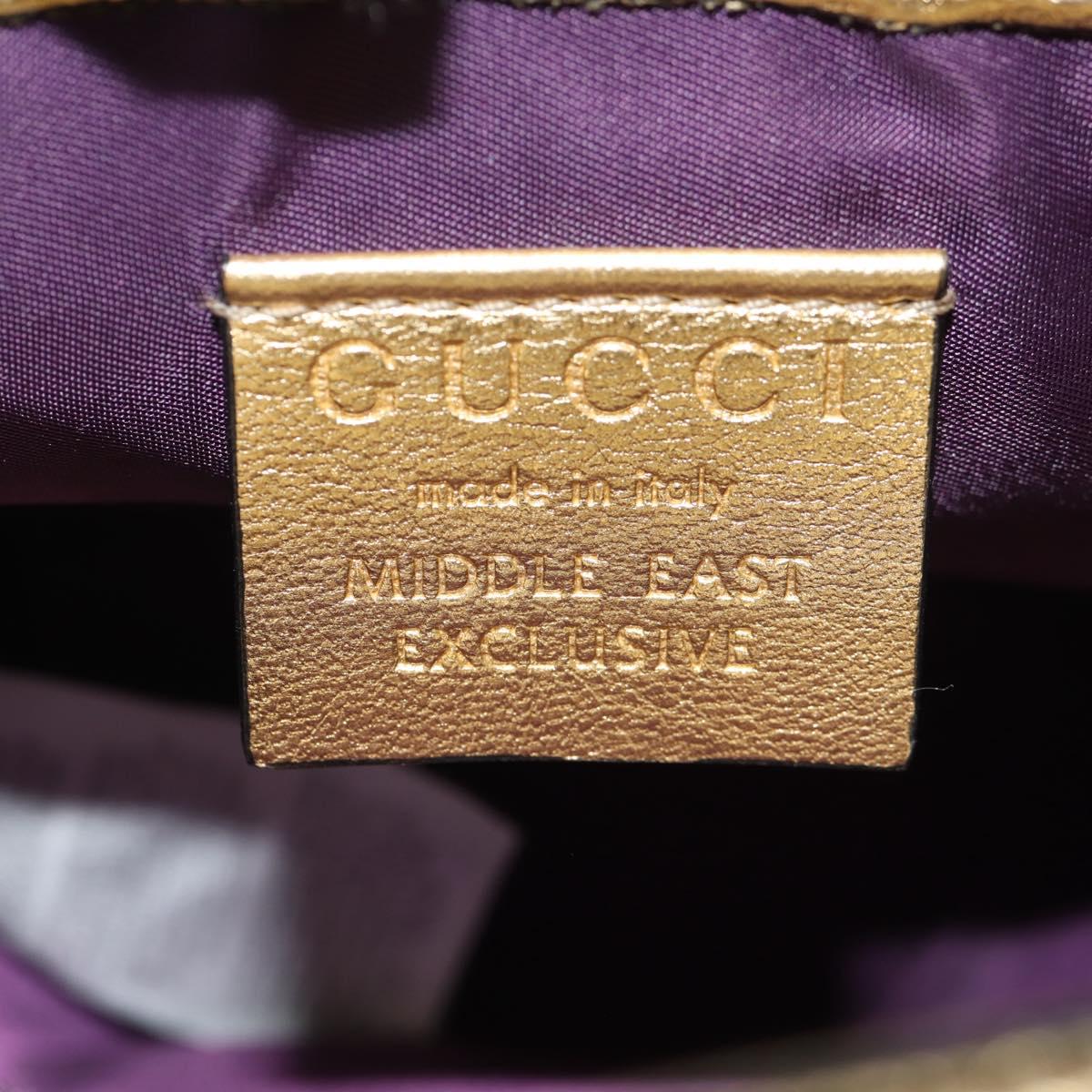 GUCCI Hand Bag Leather Silver Auth 153926SAM