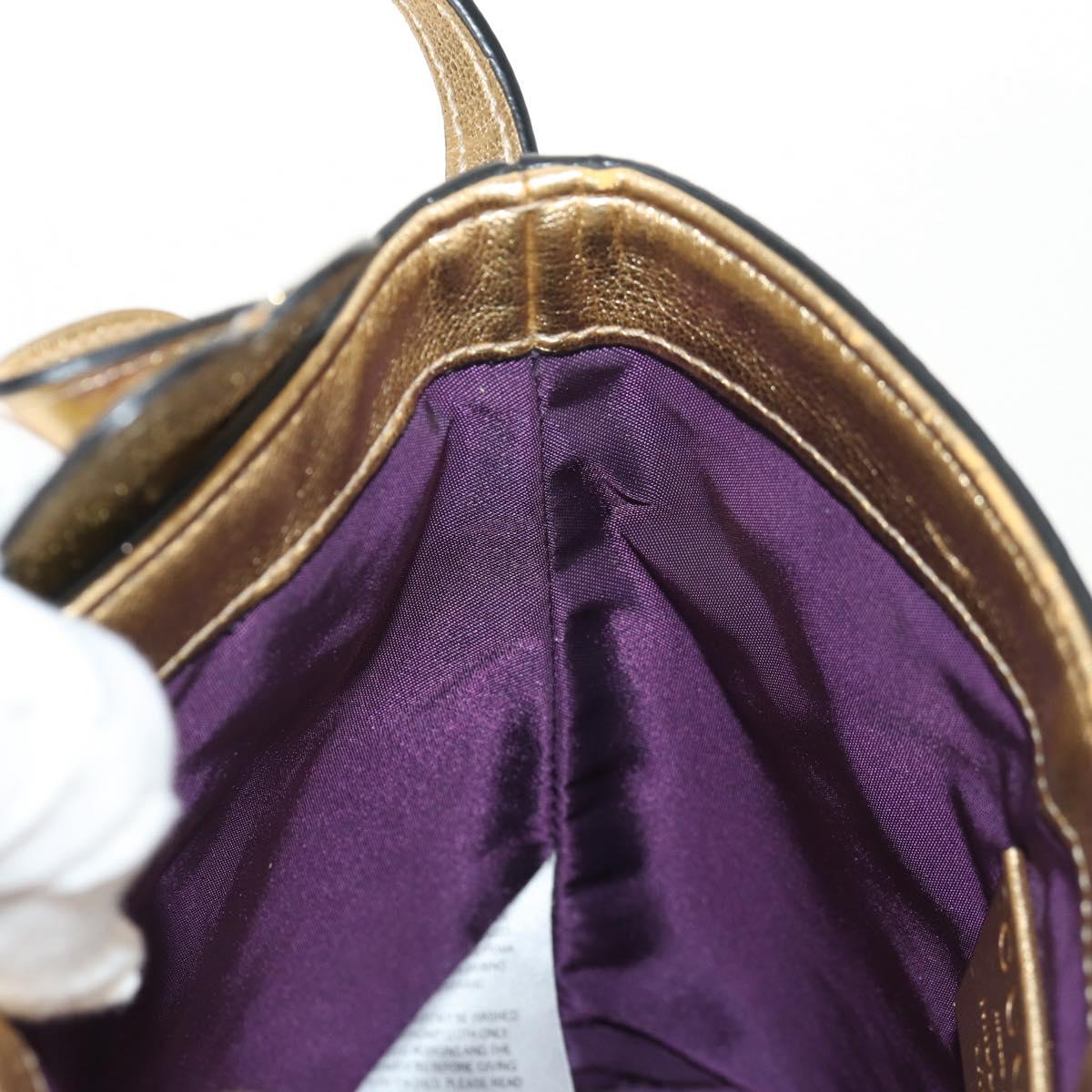 GUCCI Hand Bag Leather Silver Auth 153926M