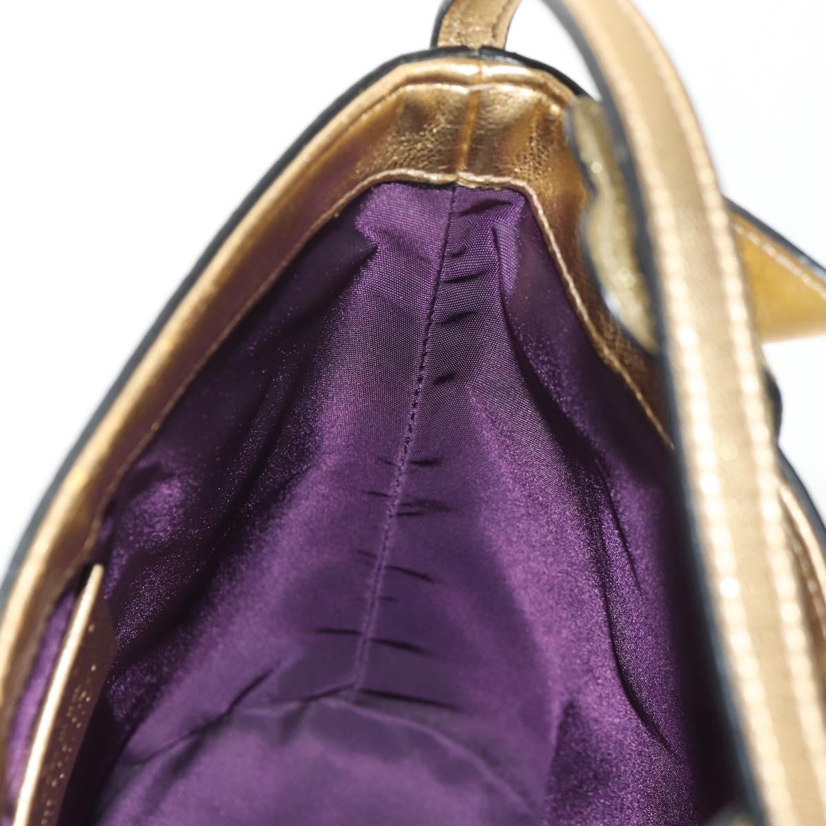 GUCCI Hand Bag Leather Silver Auth 153926M