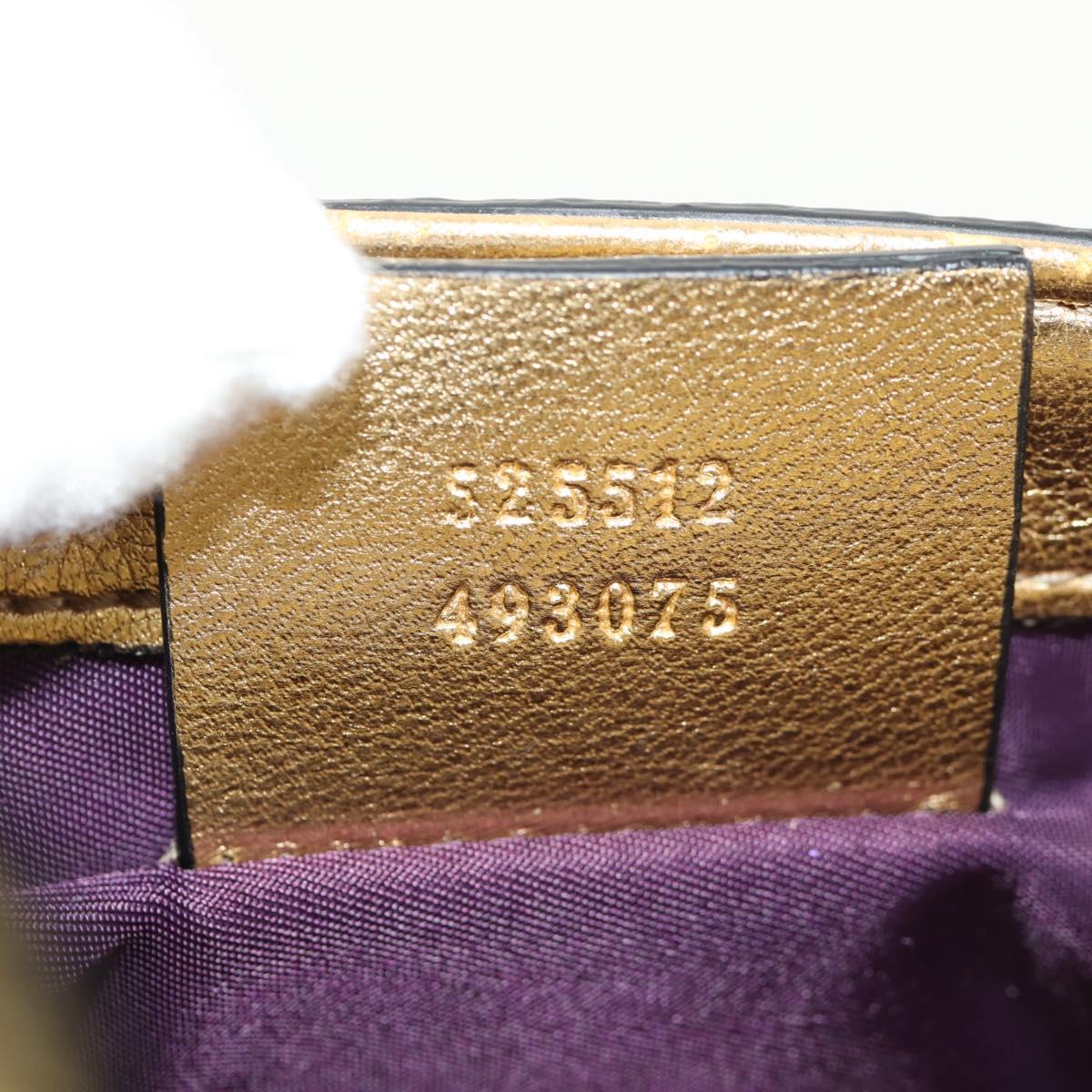 GUCCI Hand Bag Leather Silver Auth 153926M