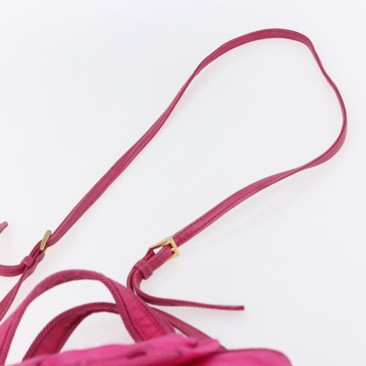 PRADA Hand Bag Nylon 2way Pink Gold Auth 153929