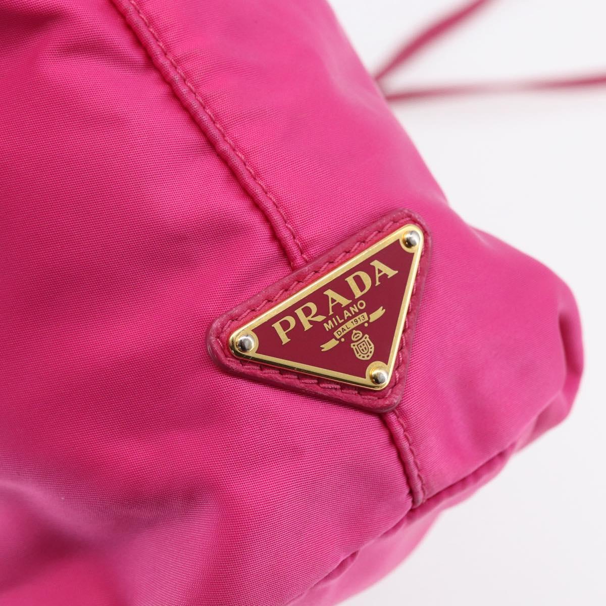 PRADA Hand Bag Nylon 2way Pink Gold Auth 153929