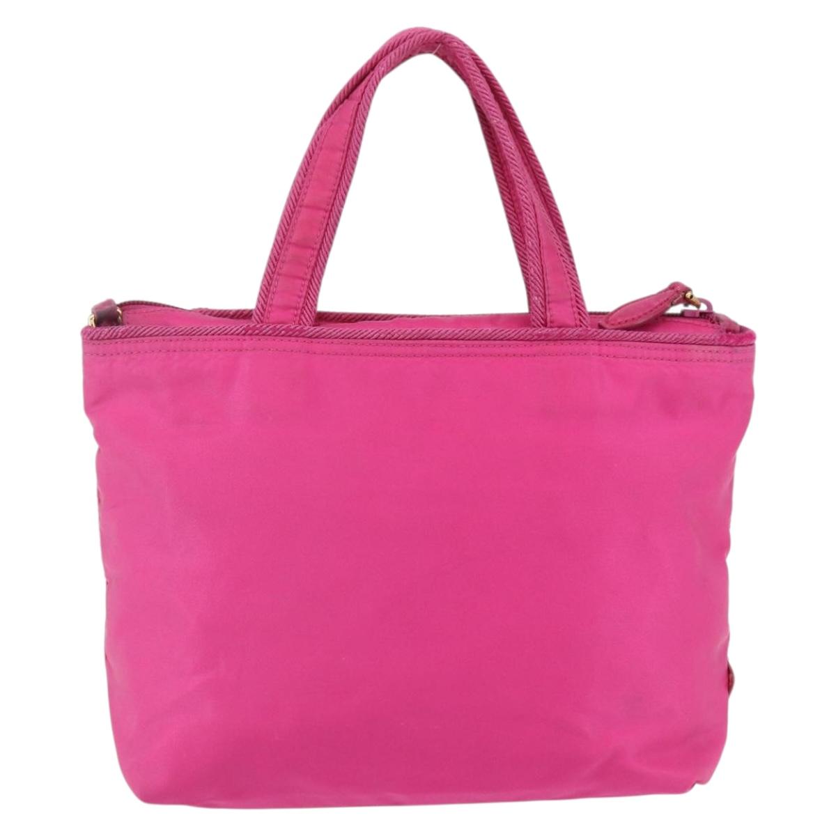 PRADA Hand Bag Nylon 2way Pink Gold Auth 153929