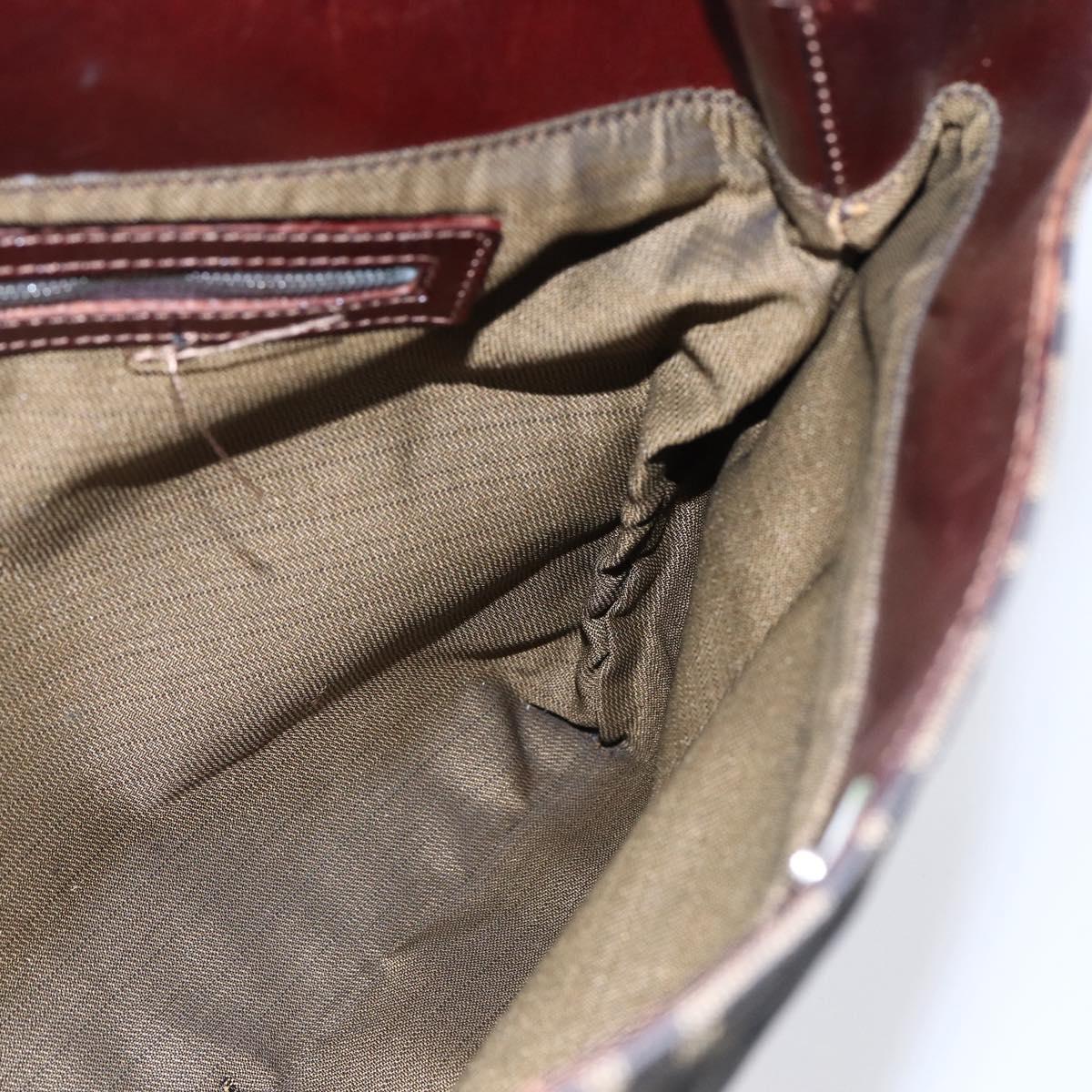 FENDI Zucca Canvas Hand Bag Black Brown Auth 153931