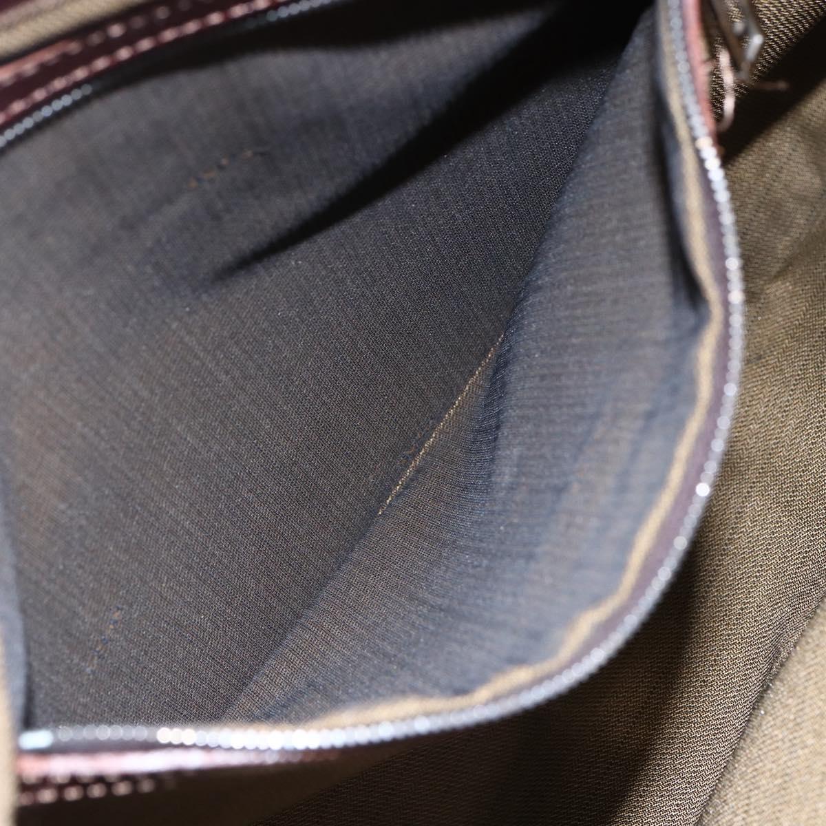 FENDI Zucca Canvas Hand Bag Black Brown Auth 153931