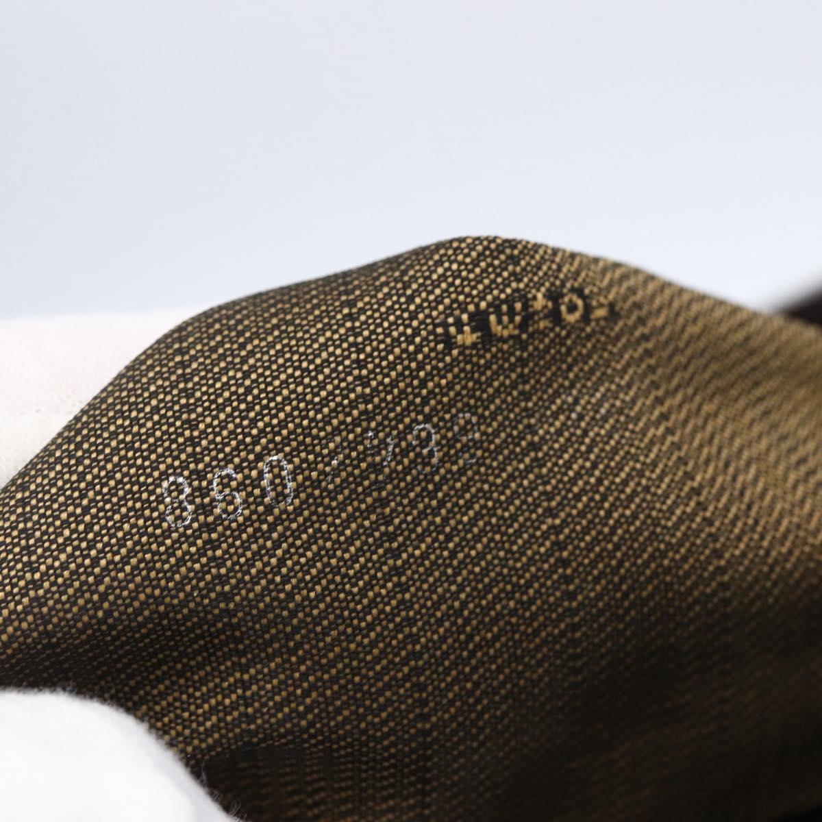 FENDI Zucca Canvas Hand Bag Black Brown Auth 153931