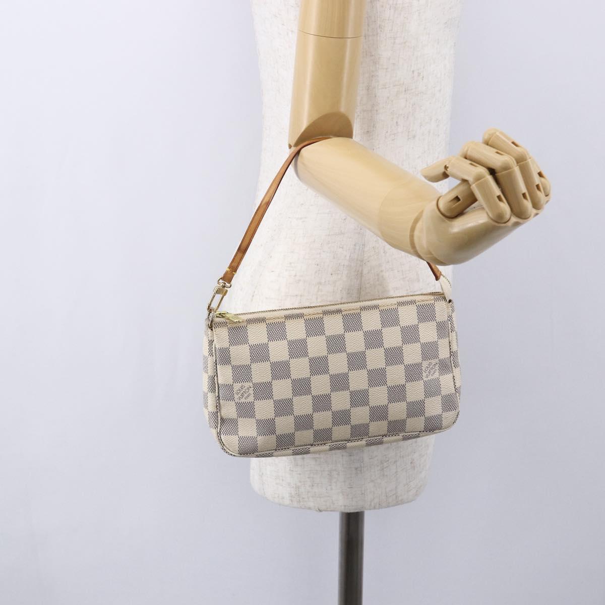 LOUIS VUITTON Damier Azur Pochette Accessoires Pouch N51986 LV Auth 153936