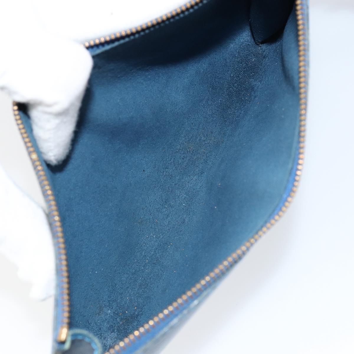 LOUIS VUITTON Epi Pochette Accessoires Accessory Pouch Blue M52985 Auth 153939