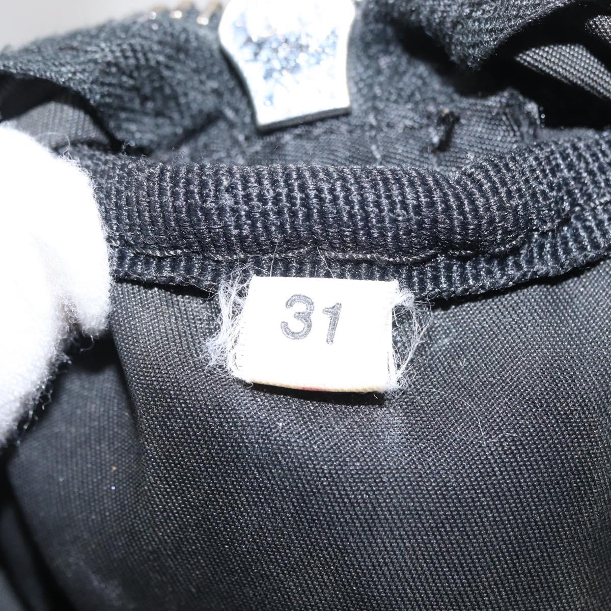 PRADA Hand Bag Nylon Black Silver Auth 153944