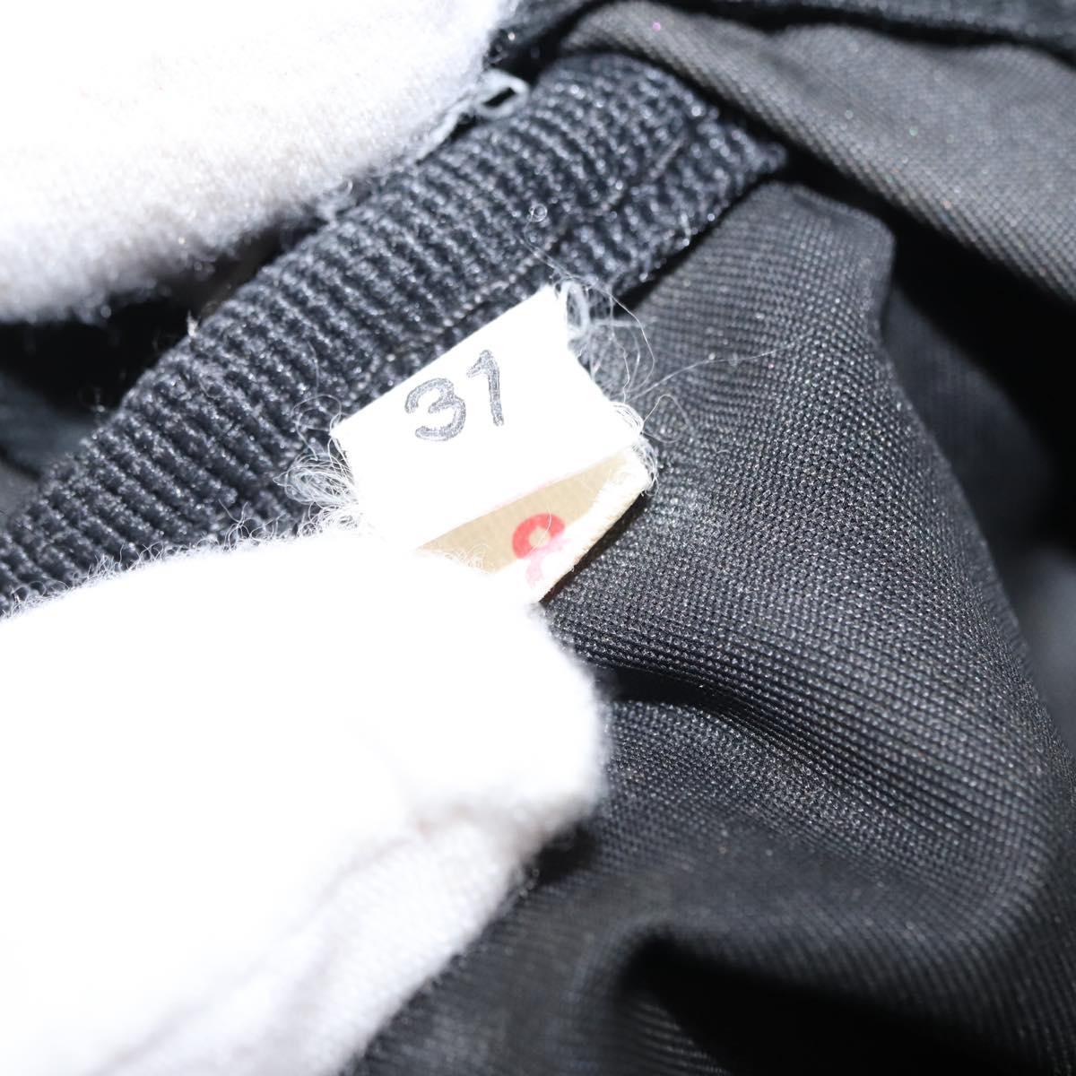 PRADA Hand Bag Nylon Black Silver Auth 153944