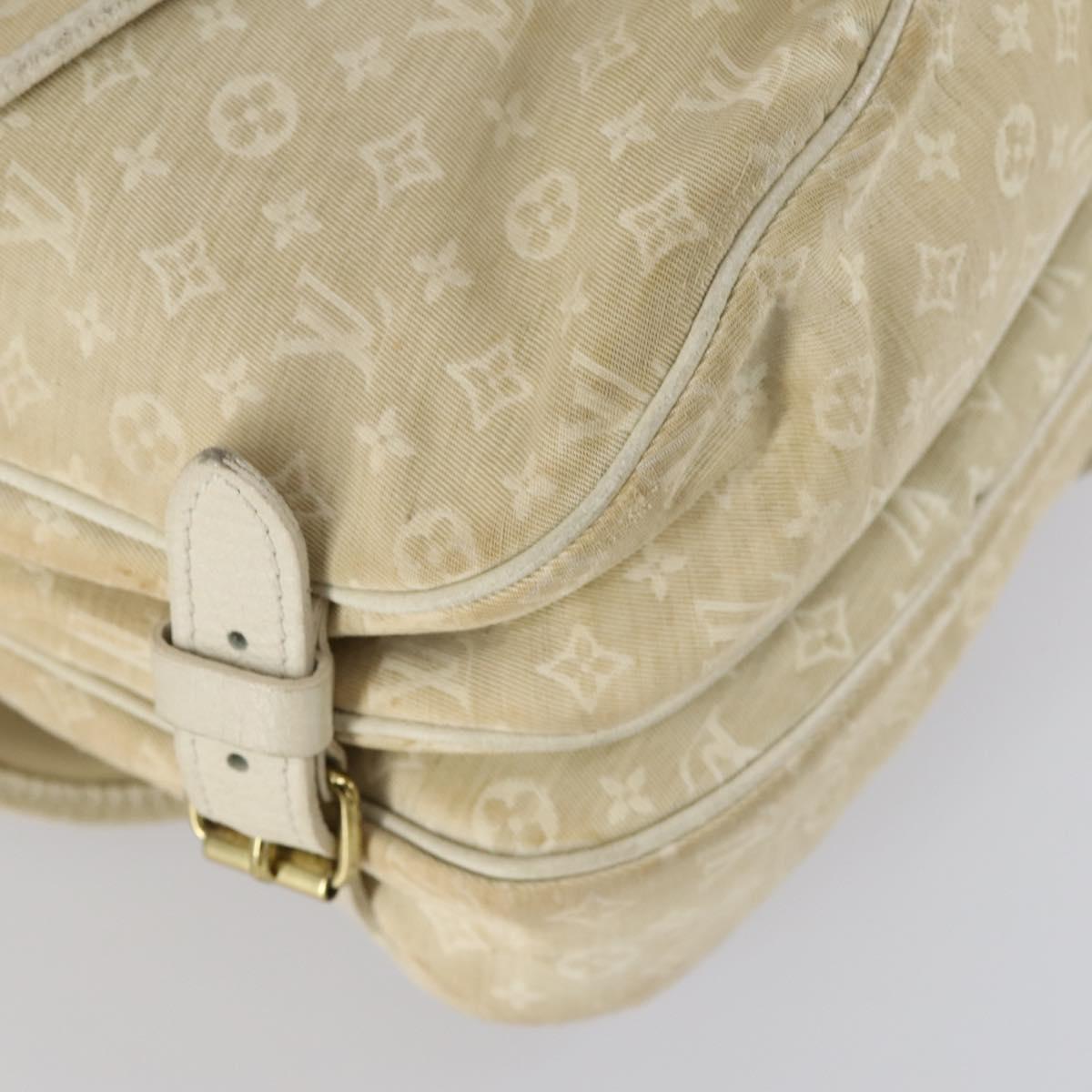 LOUIS VUITTON Monogram Mini Lin Saumur PM Bag Ivory Dunne M95314 LV Auth 153946