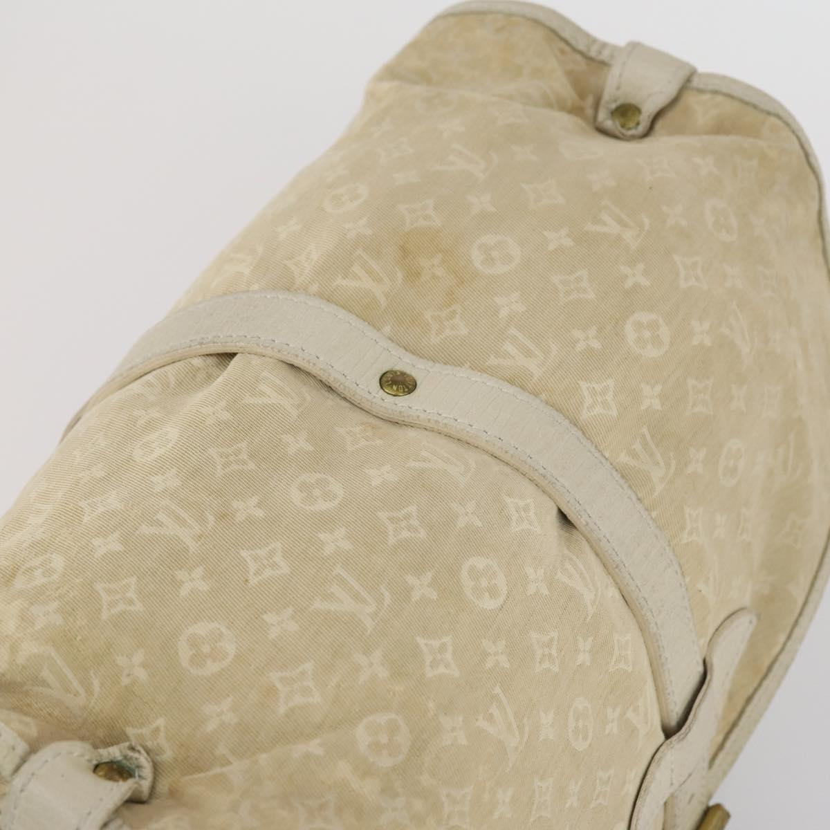 LOUIS VUITTON Monogram Mini Lin Saumur PM Bag Ivory Dunne M95314 LV Auth 153946