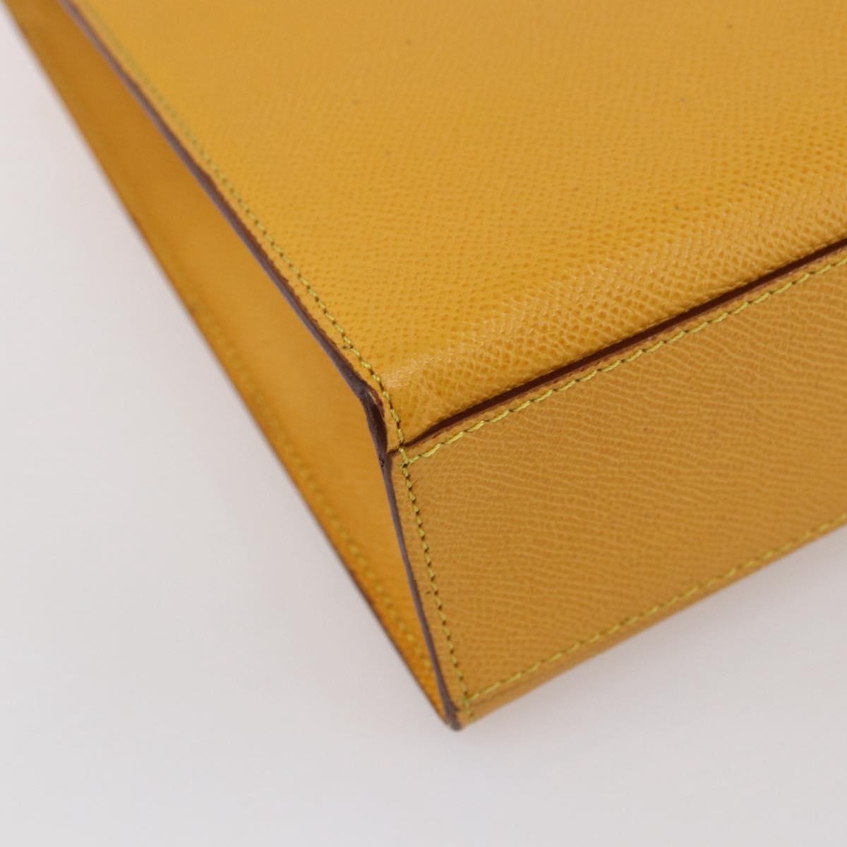 CELINE Shoulder Bag Leather Yellow Gold Auth 153948