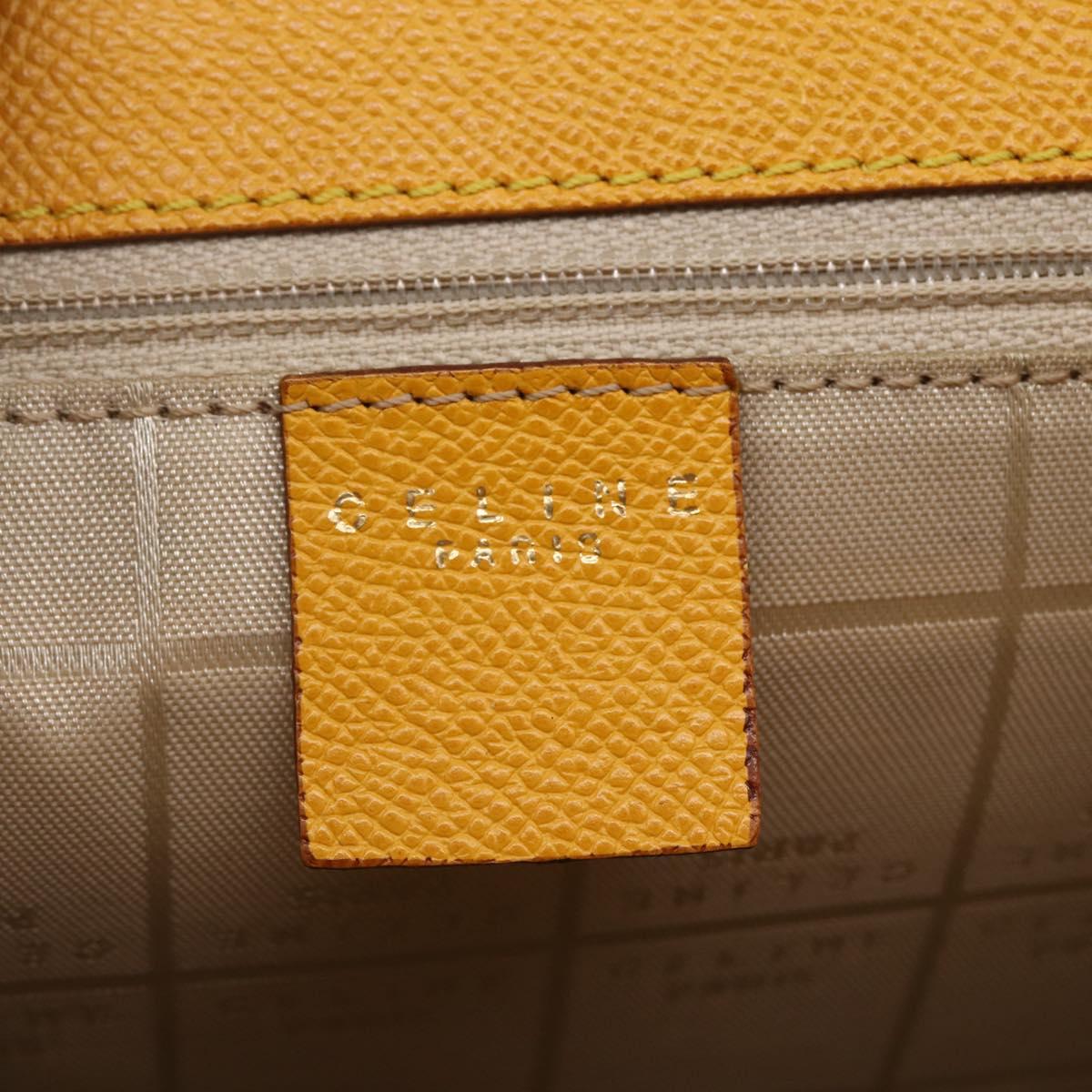 CELINE Shoulder Bag Leather Yellow Gold Auth 153948