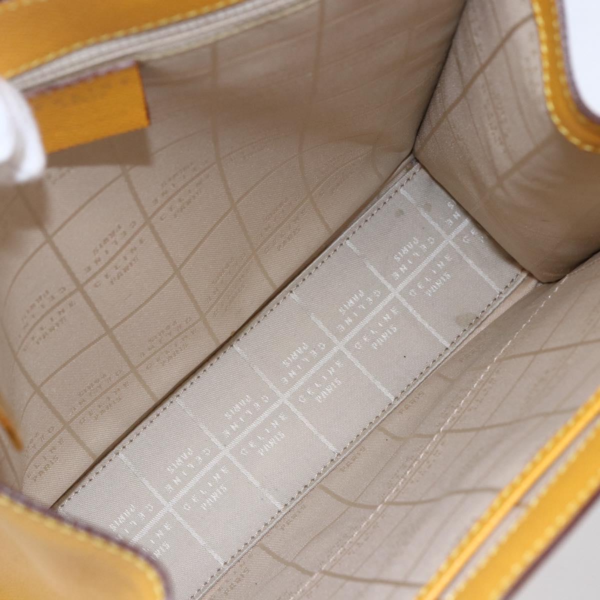 CELINE Shoulder Bag Leather Yellow Gold Auth 153948
