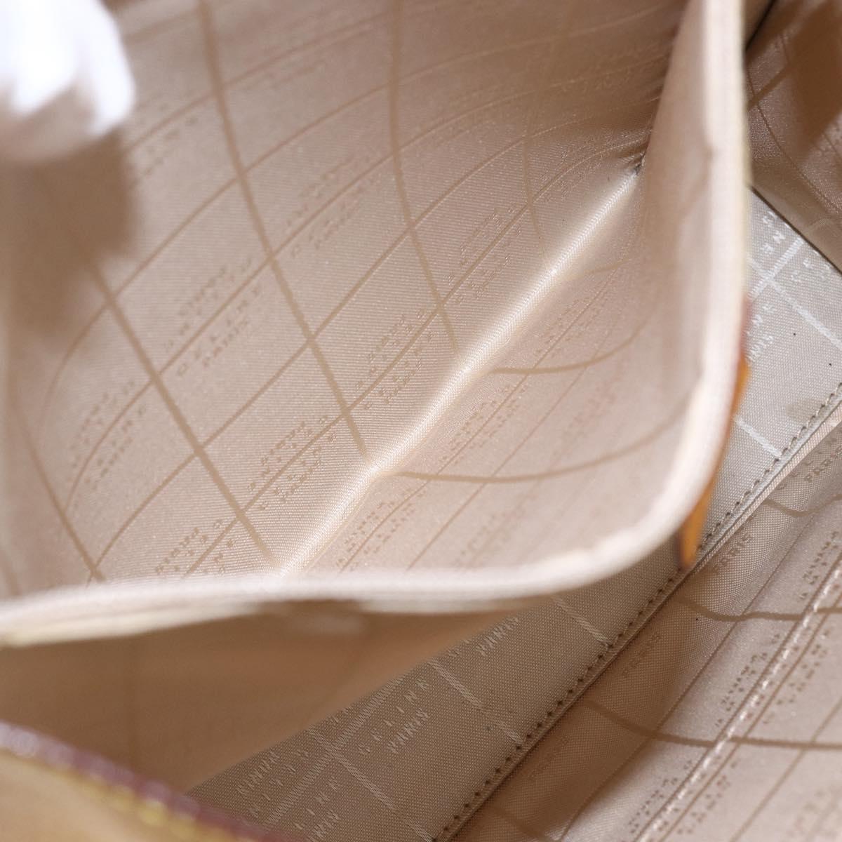 CELINE Shoulder Bag Leather Yellow Gold Auth 153948