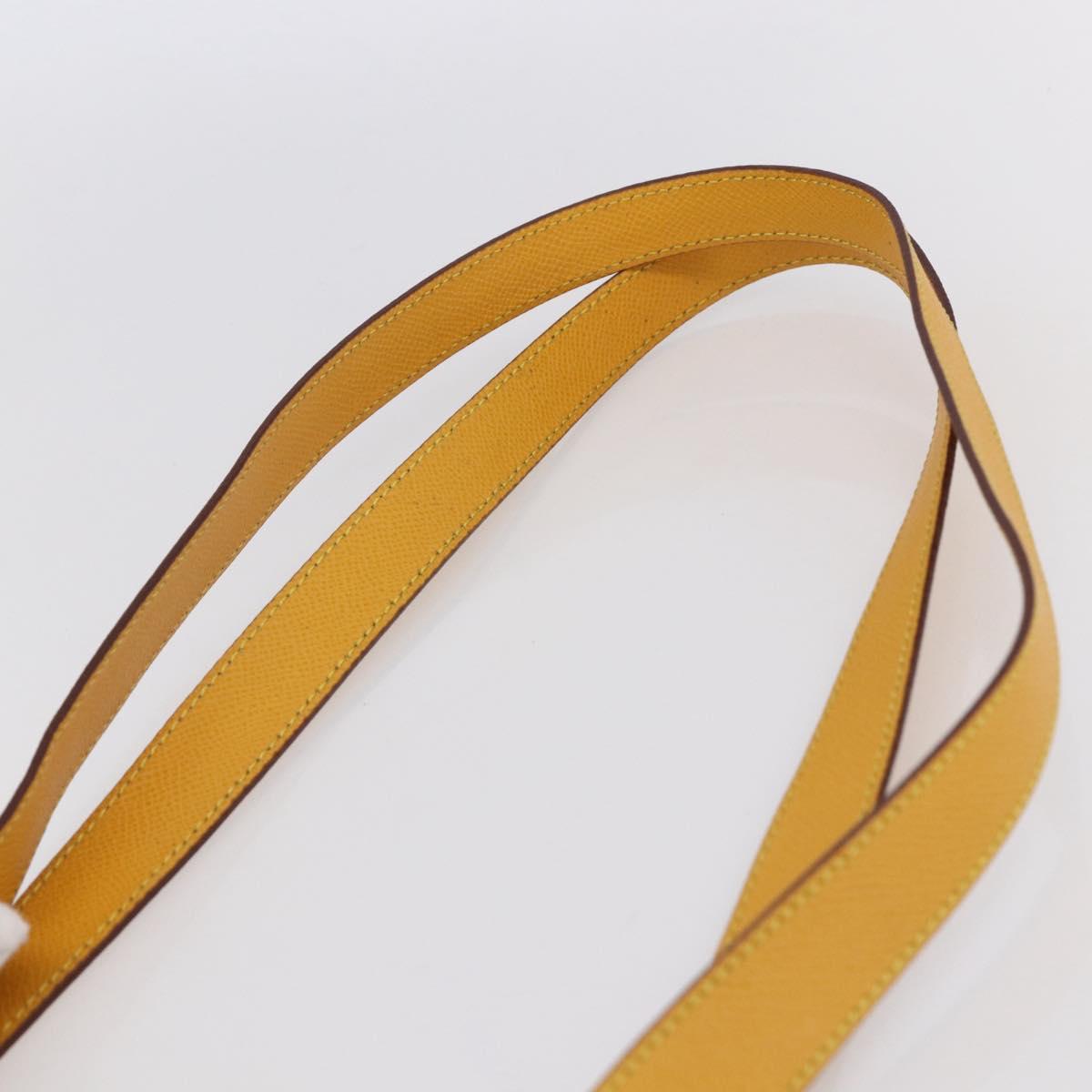 CELINE Shoulder Bag Leather Yellow Gold Auth 153948