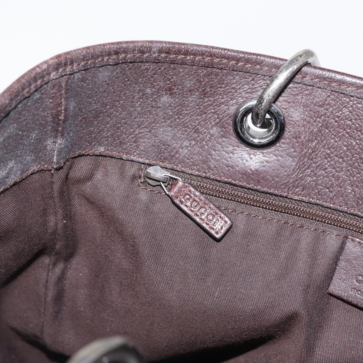 GUCCI GG Canvas Tote Bag Beige Silver 120840 Auth 153949