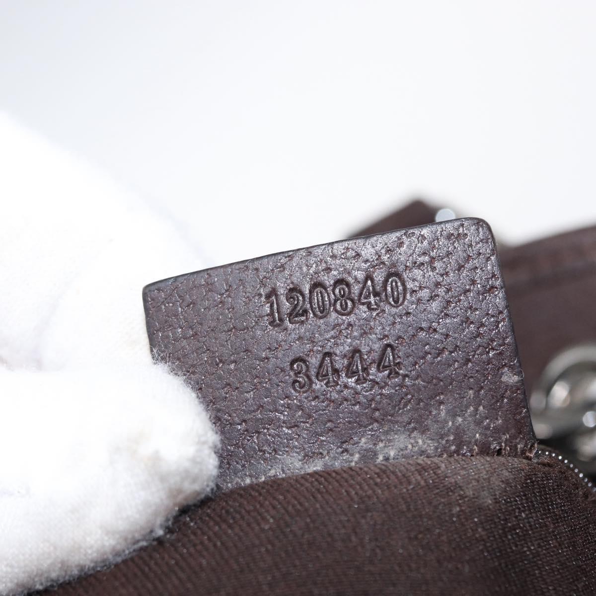 GUCCI GG Canvas Tote Bag Beige Silver 120840 Auth 153949