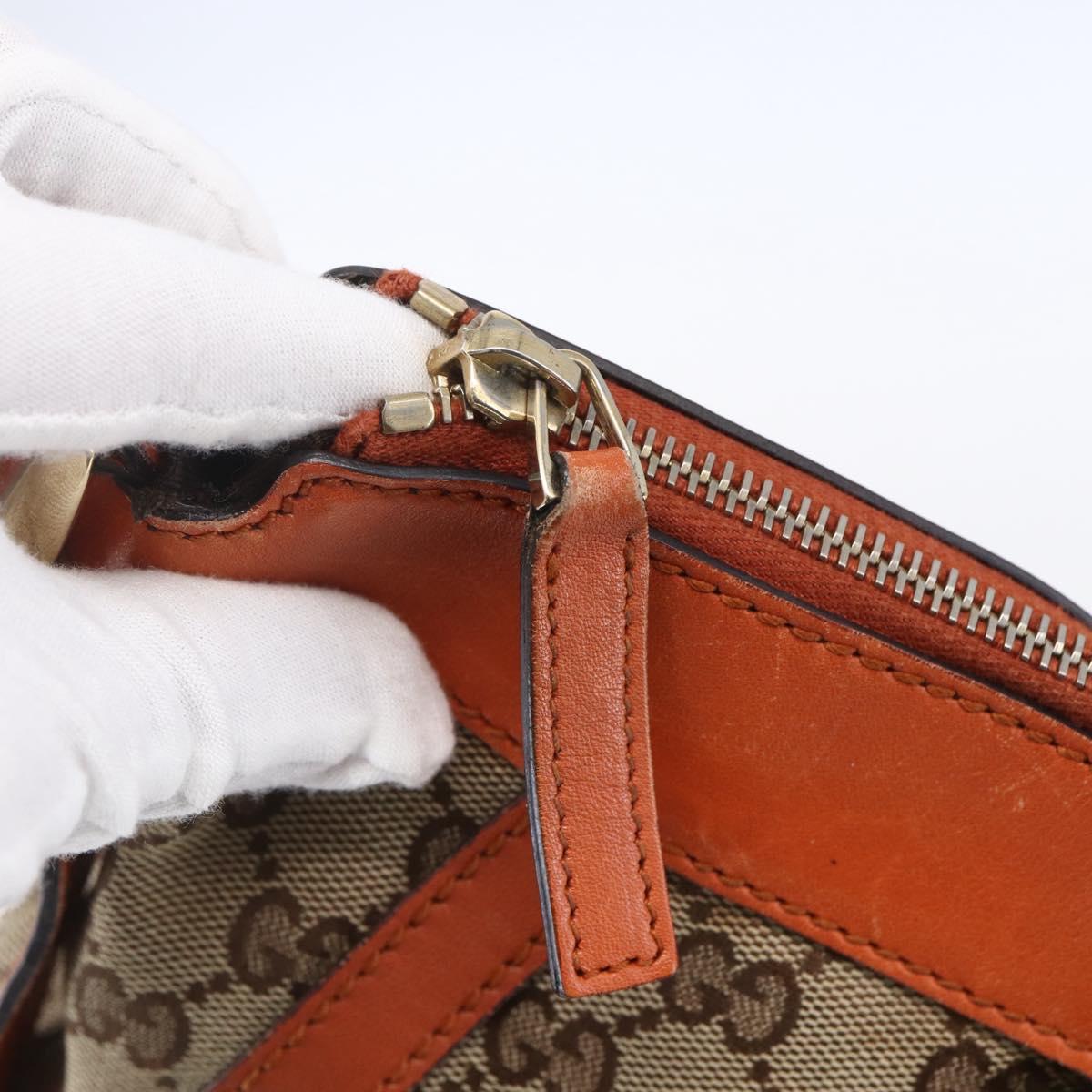 GUCCI GG Canvas Abbey Shoulder Bag Beige Gold 203257 Auth 153951