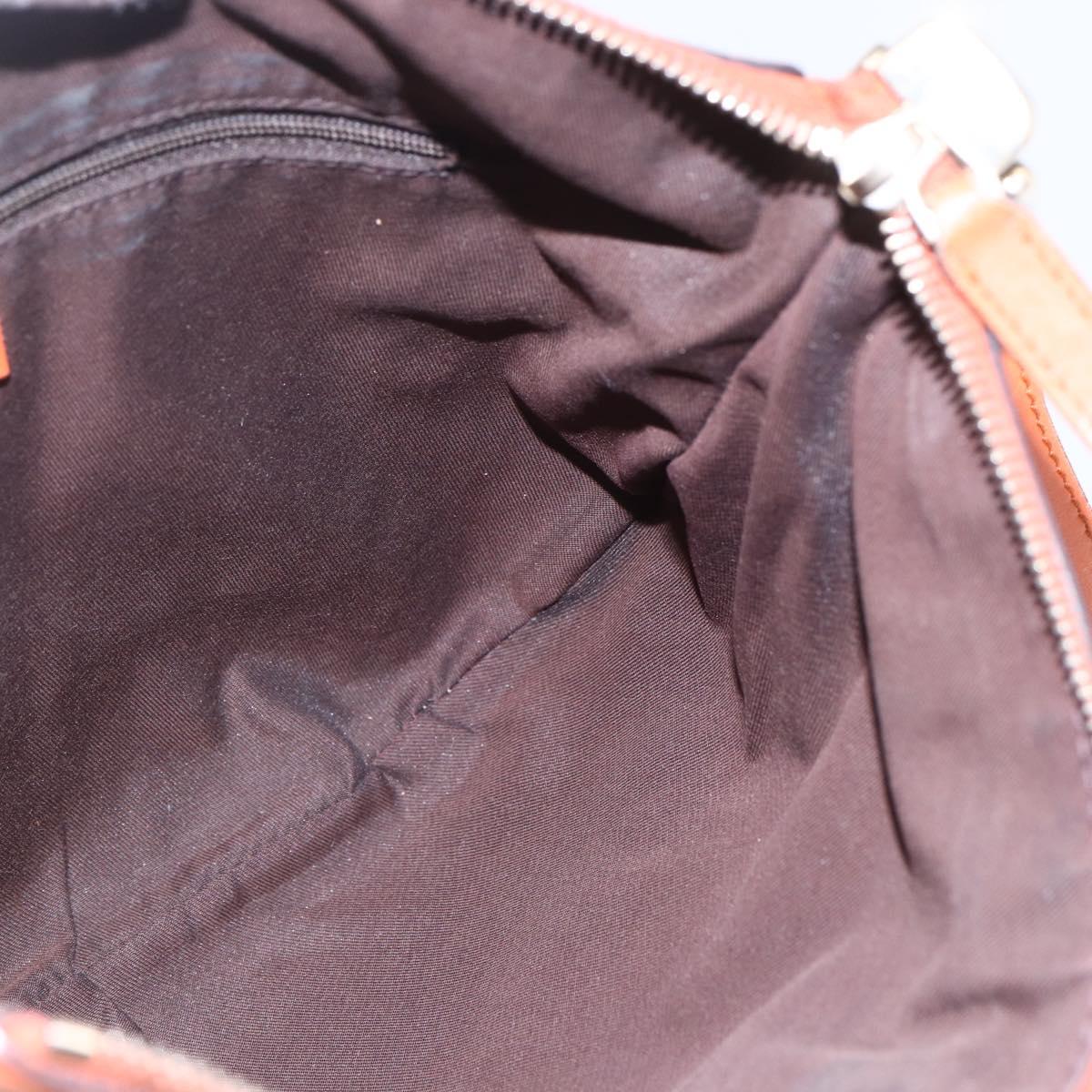 GUCCI GG Canvas Abbey Shoulder Bag Beige Gold 203257 Auth 153951