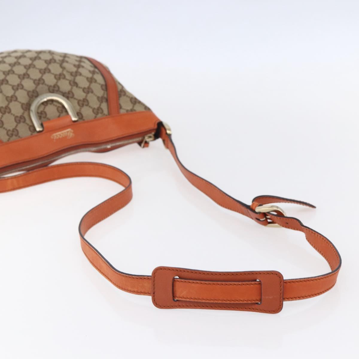 GUCCI GG Canvas Abbey Shoulder Bag Beige Gold 203257 Auth 153951