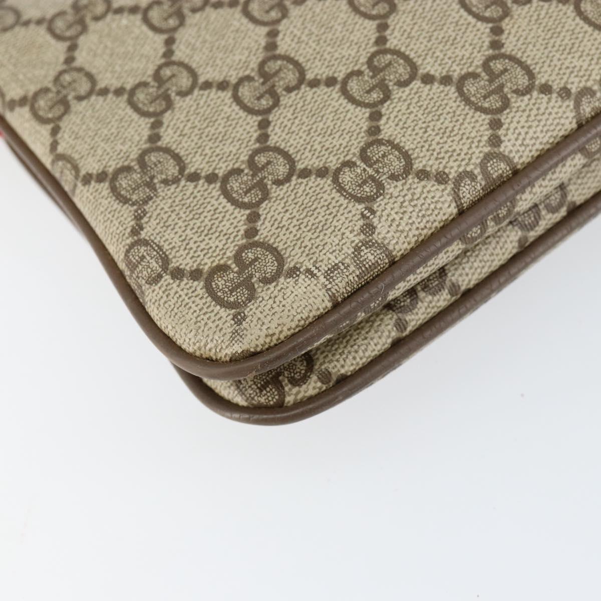 GUCCI GG Supreme Web Sherry Line Shoulder Bag PVC Beige 904 02 035 Auth 153952