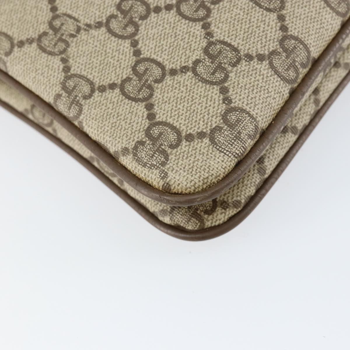 GUCCI GG Supreme Web Sherry Line Shoulder Bag PVC Beige 904 02 035 Auth 153952