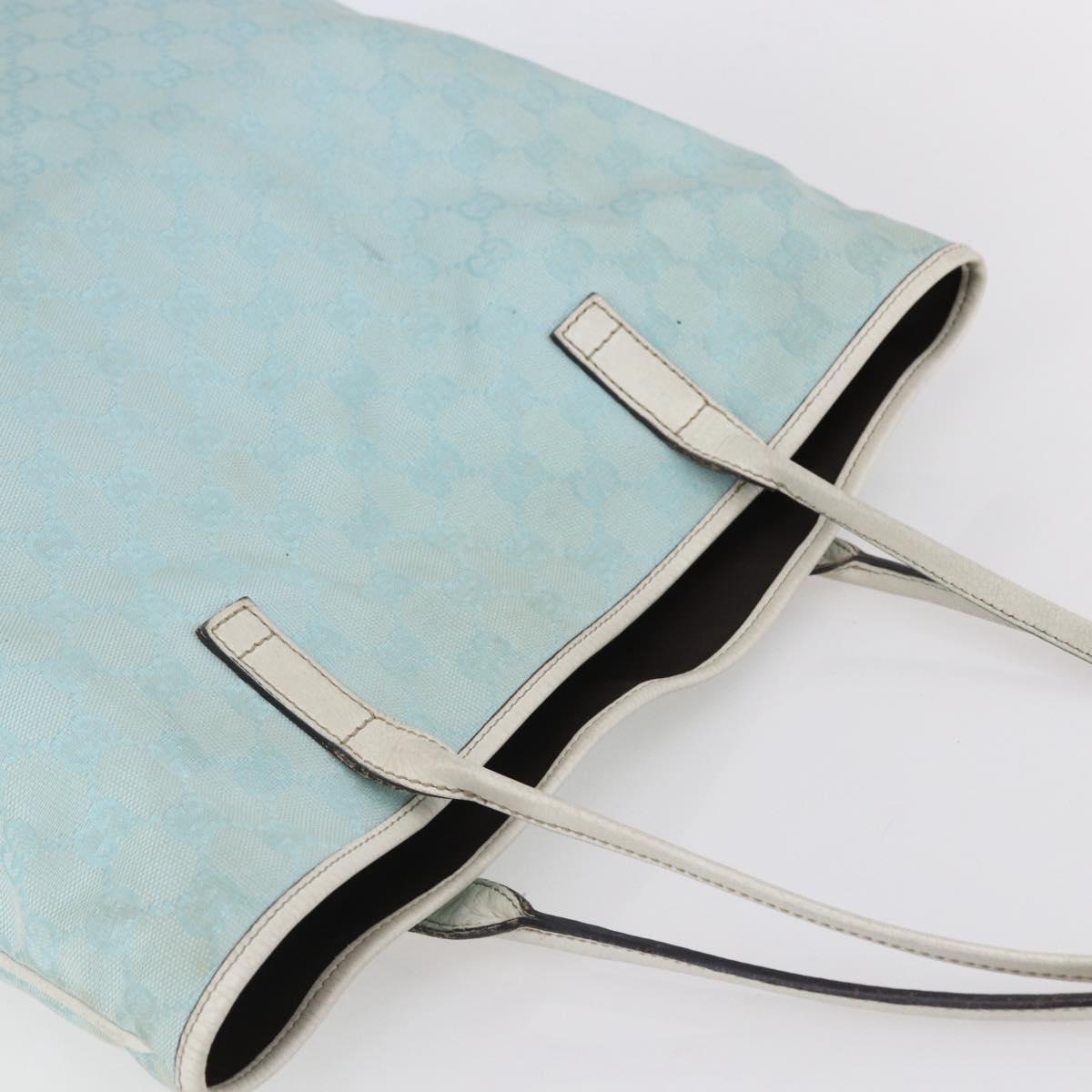 GUCCI GG Canvas Tote Bag Outlet Light Blue 263345 Auth 153956