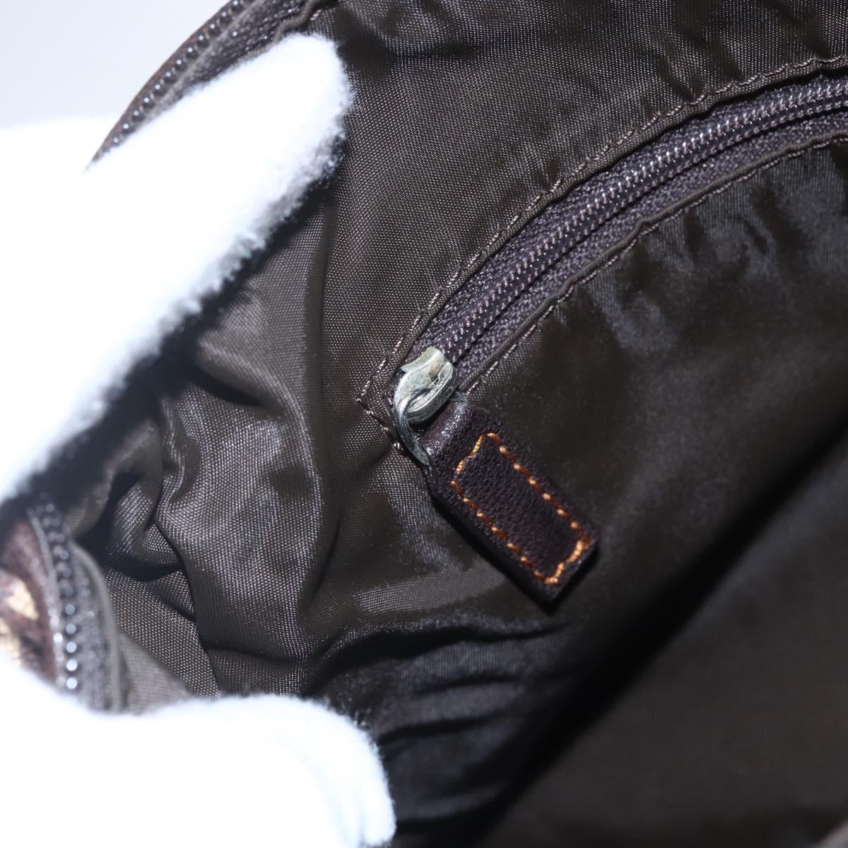 Christian Dior Trotter Canvas Shoulder Bag Brown Auth 153966V