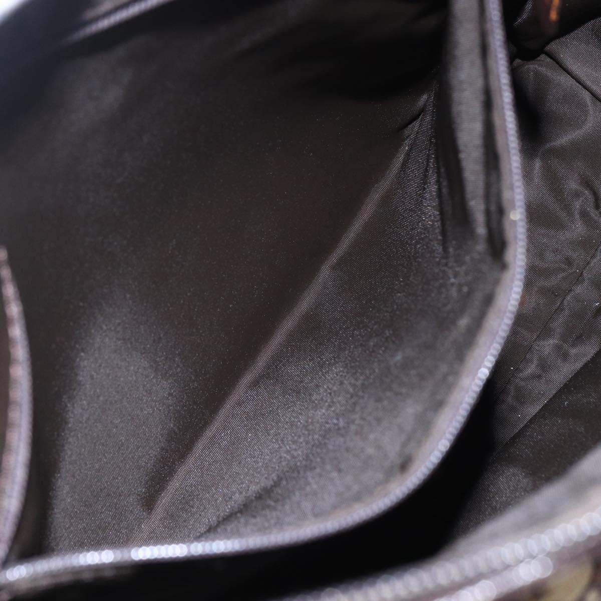 Christian Dior Trotter Canvas Shoulder Bag Brown Auth 153966V