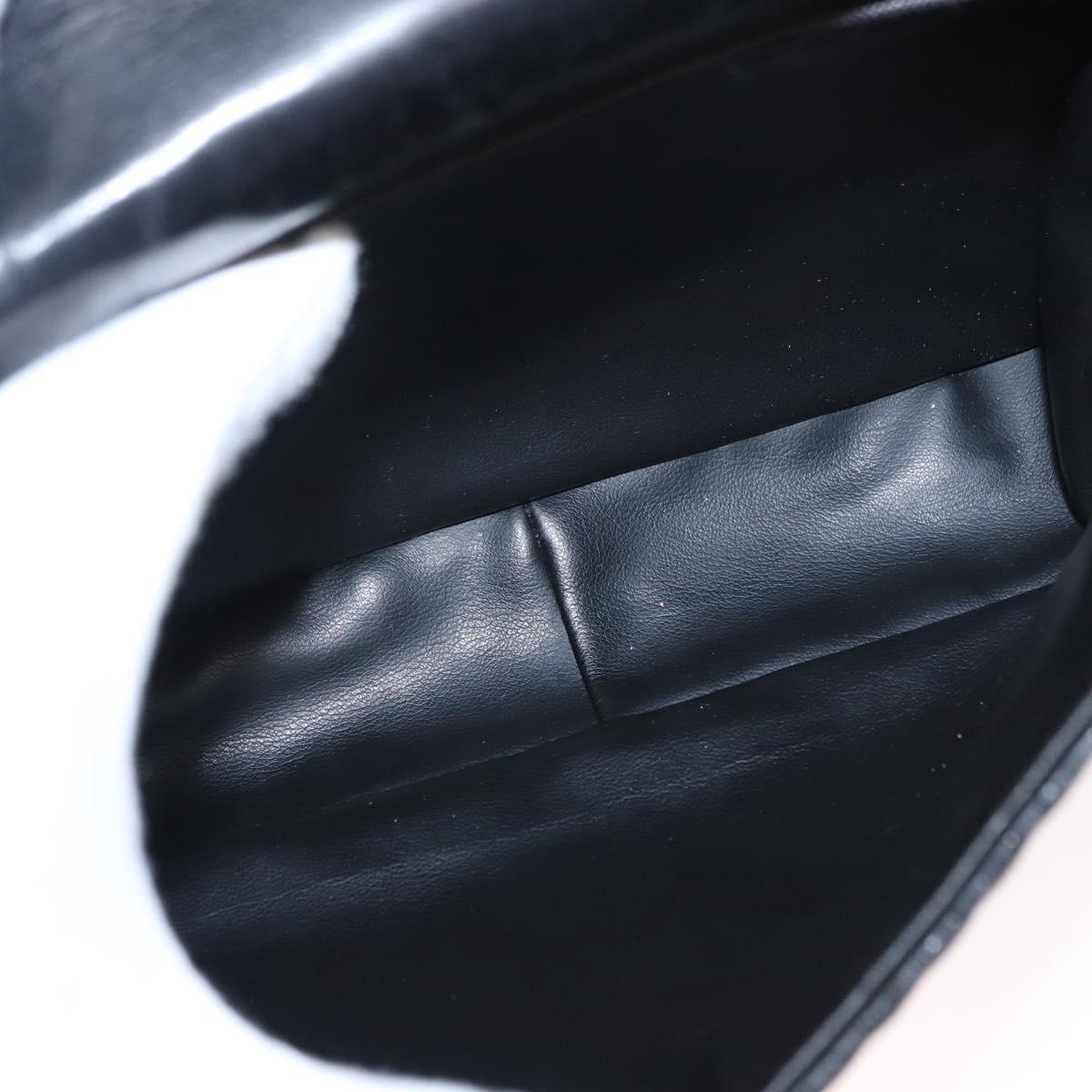 BALLY Chain Shoulder Bag Leather Black Gold Auth 153967