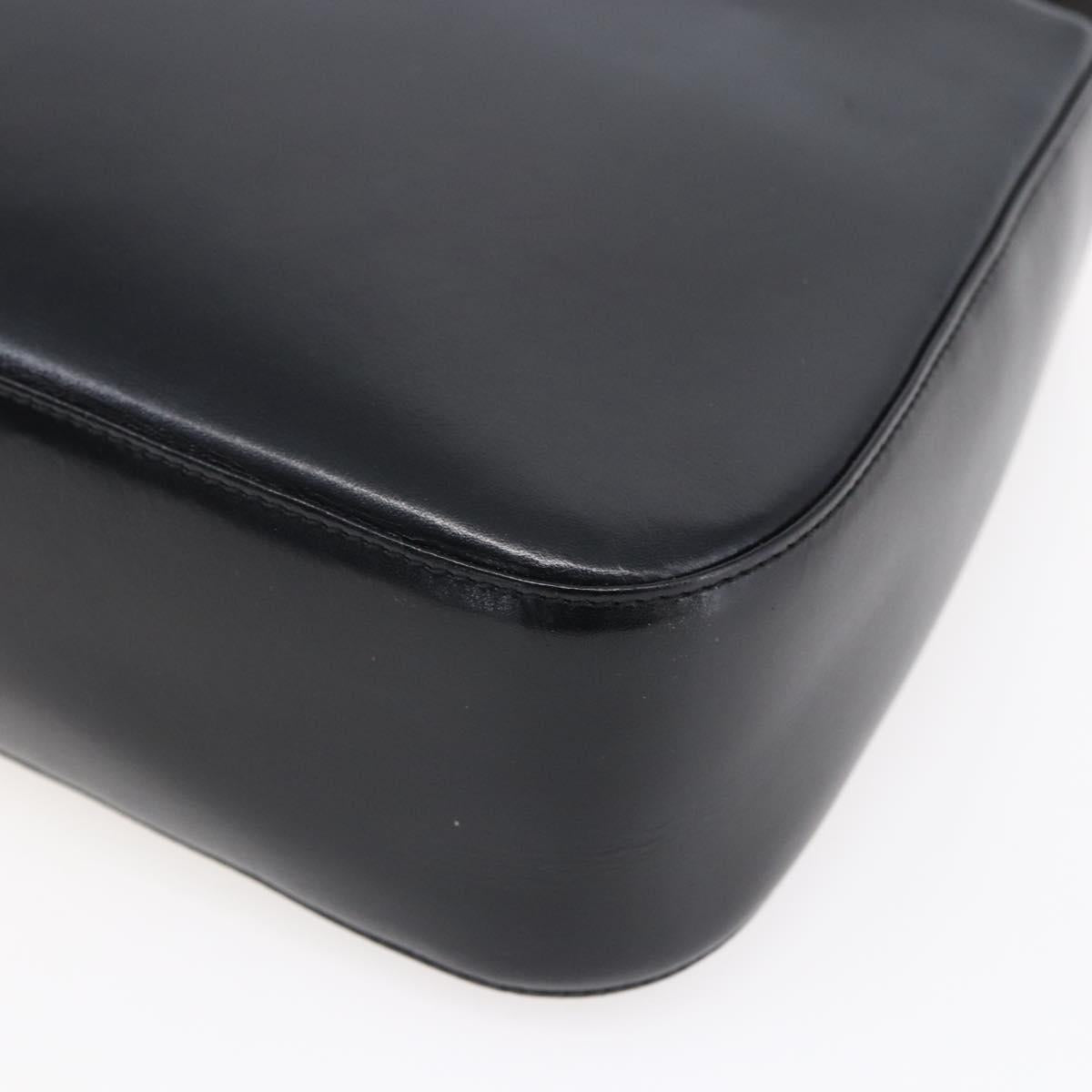 Salvatore Ferragamo Gancini Shoulder Bag Leather Black Gold Auth 153976